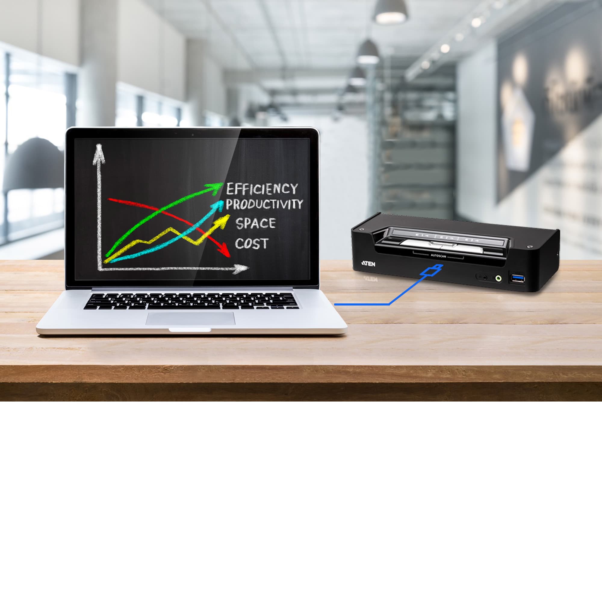 3-Port USB-C DisplayPort Hybrid KVMP™ Switch — изглед 5