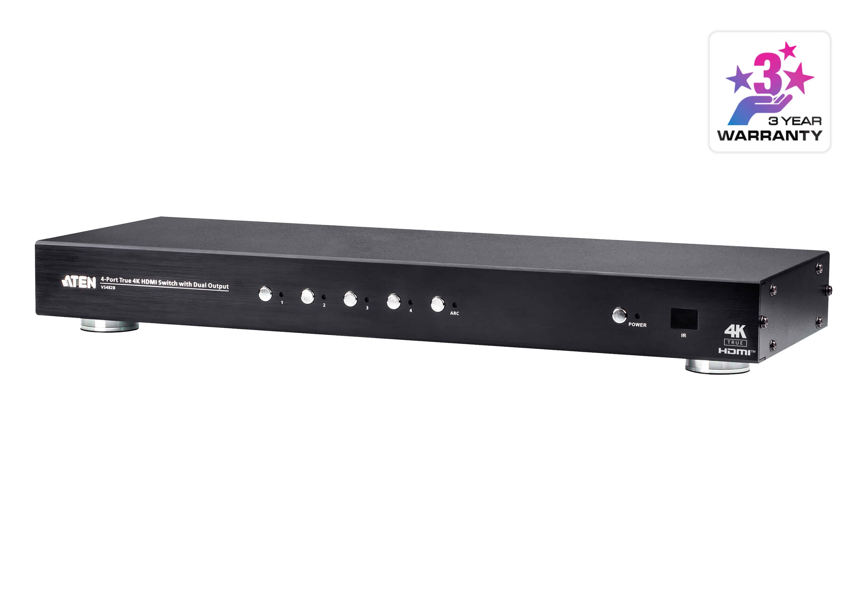 4-Port True 4K HDMI Switch with Dual Output — изглед 3