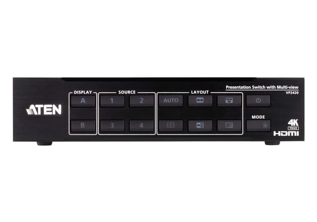 4 x 2 True 4K HDMI Presentation Switch with Multi View