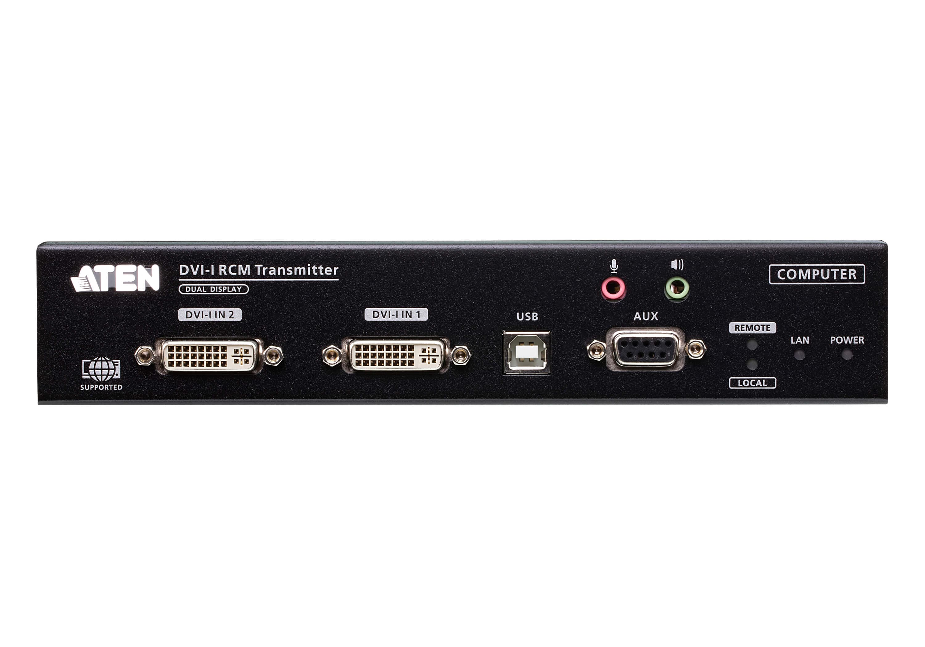 DVI-I Dual Display KVM over IP Transmitter with Remote Access