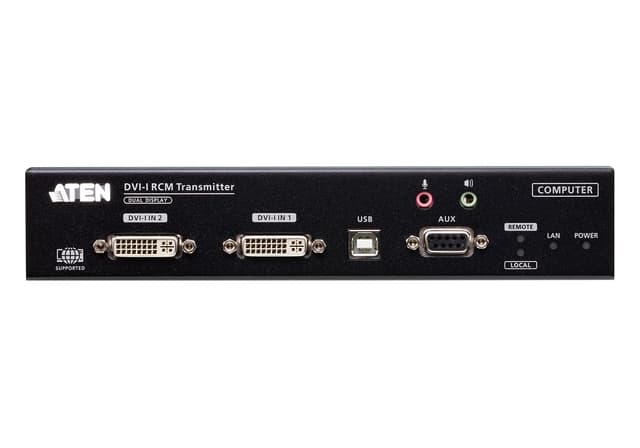 DVI-I Dual Display KVM over IP Transmitter with Remote Access