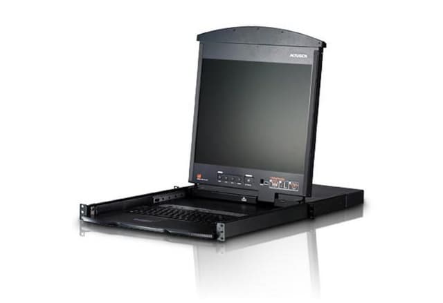 16-Port Cat 5 High-Density Dual Rail LCD KVM Switch