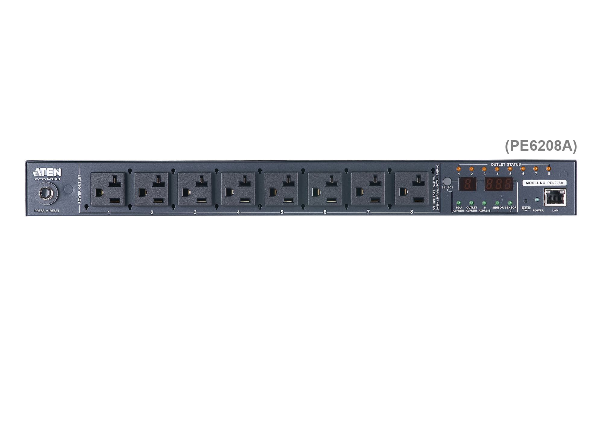 20A/16A 8-Outlet 1U Metered & Switched eco PDU — изглед 5