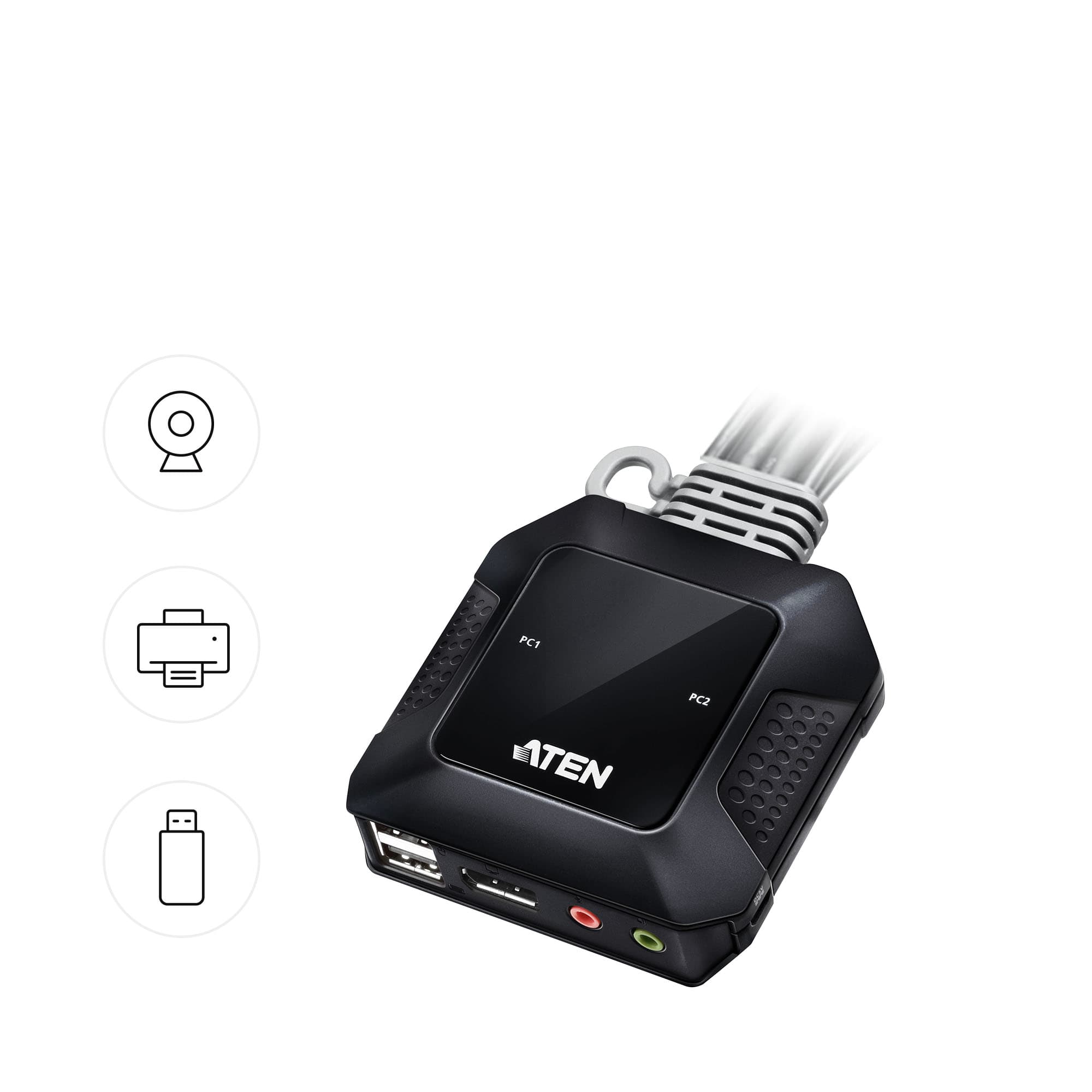 2-Port USB-C DisplayPort Hybrid Cable KVM Switch — изглед 7