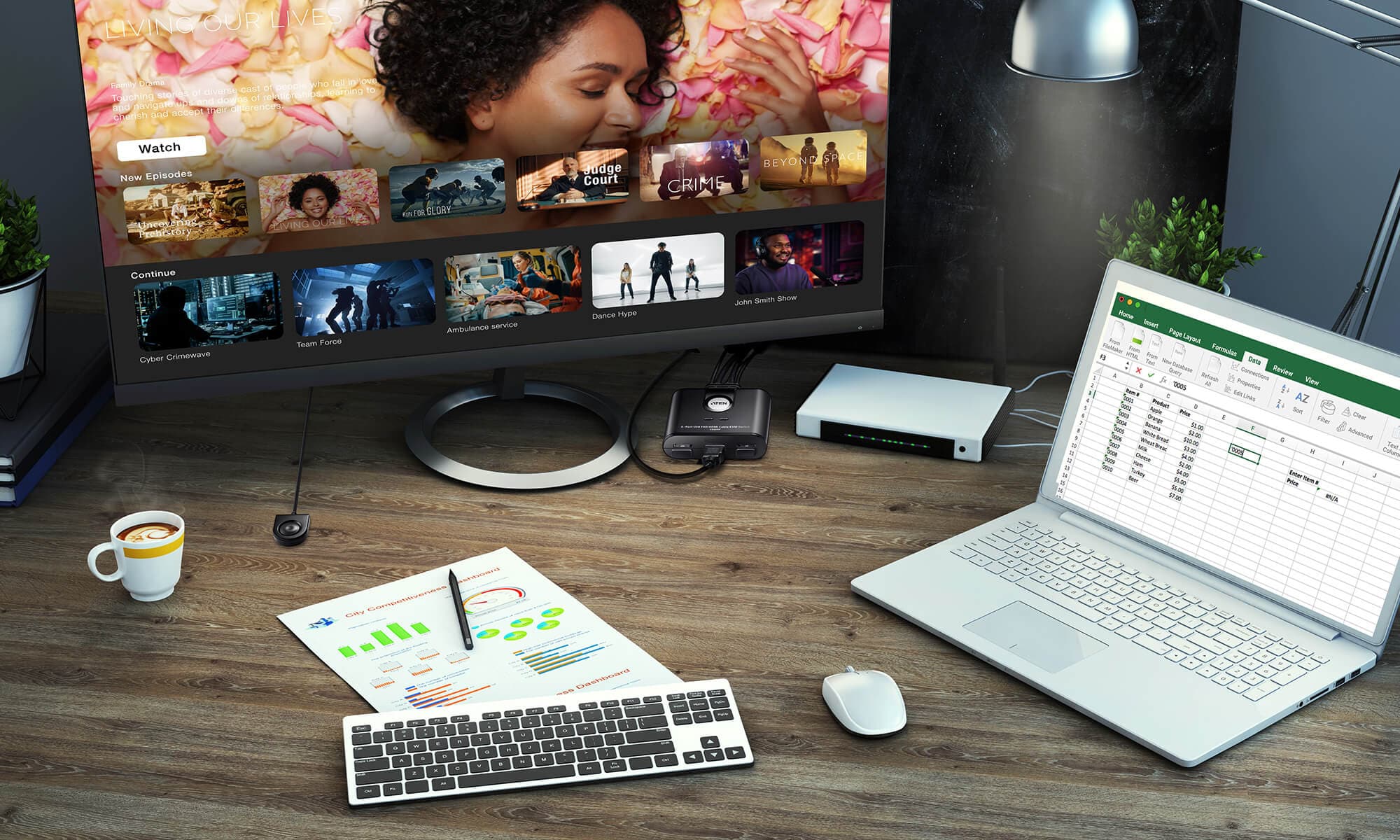 2-Port USB FHD HDMI Cable KVM Switch — изглед 5