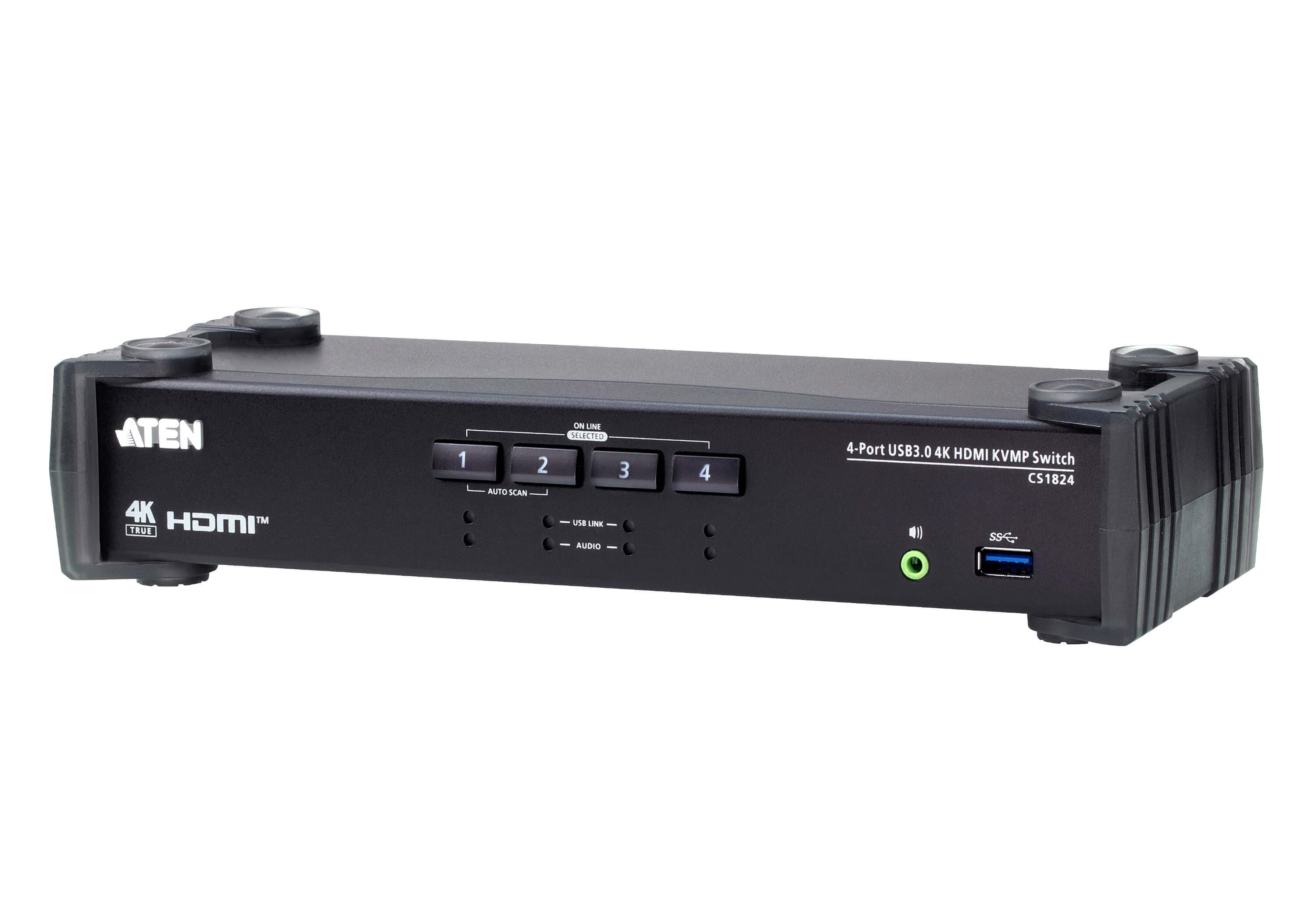 4-Port USB 3.0 4K HDMI KVMP™ Switch with Audio Mixer Mode — изглед 3