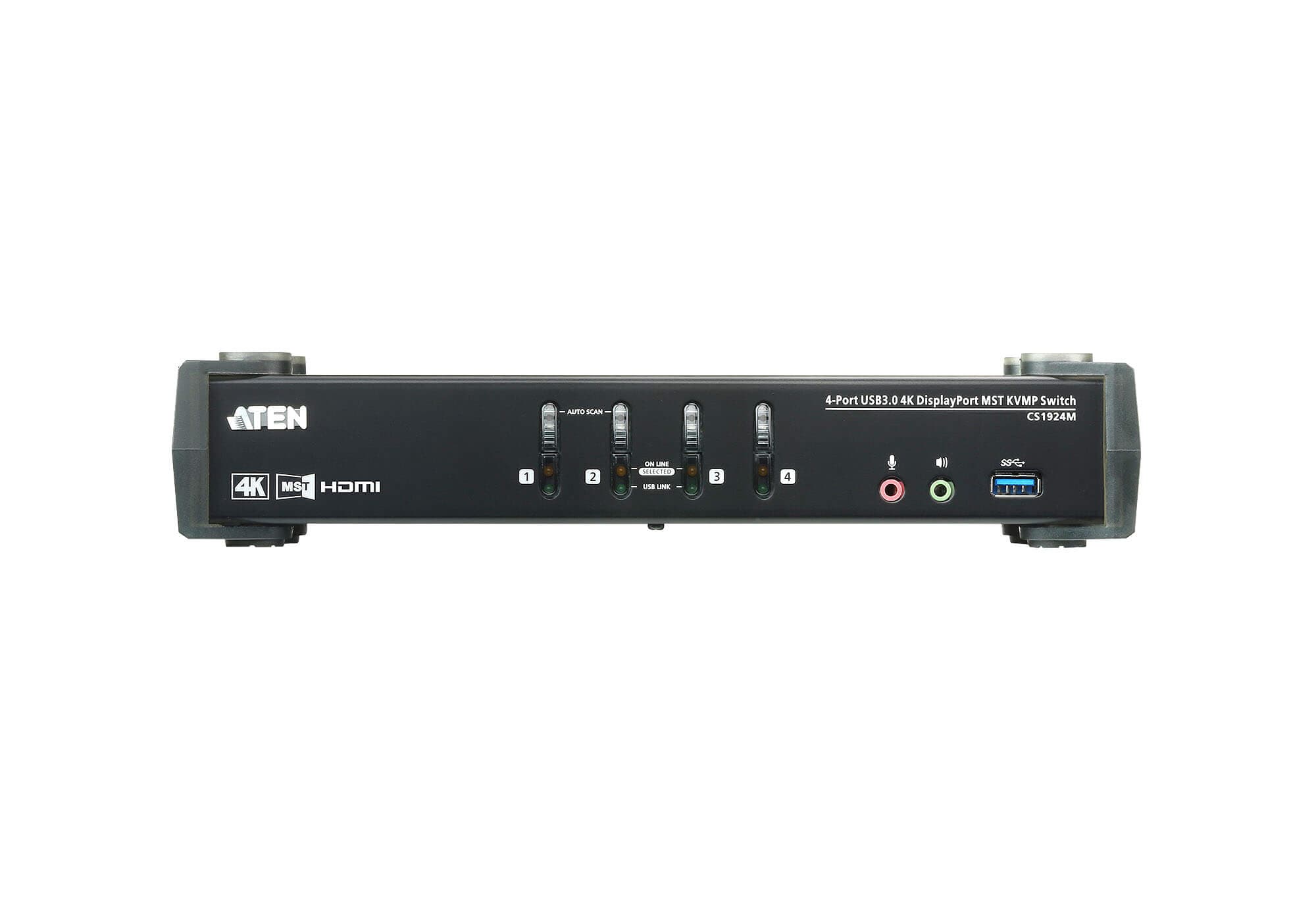 4-Port USB 3.0 4K DisplayPort MST KVMP™ Switch (Cables included) — изглед 2