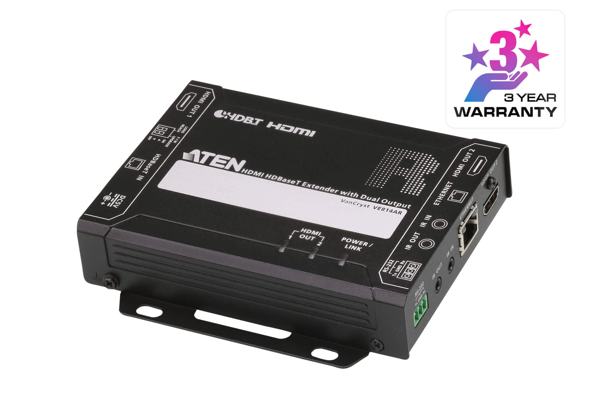 HDMI HDBaseT Receiver with Dual Output (4K@100m) (HDBaseT Class A) — изглед 3