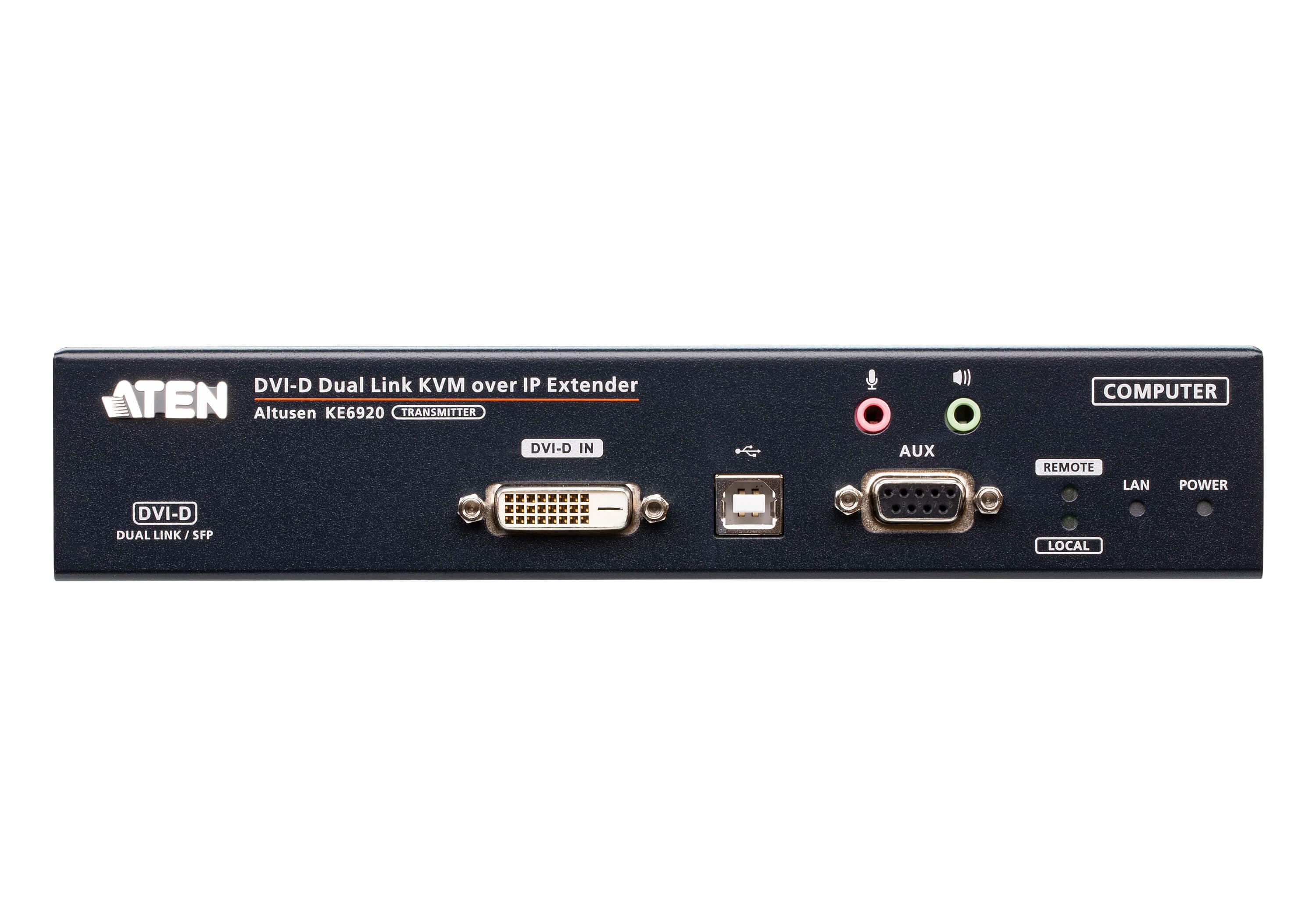 2K DVI-D Dual-Link KVM over IP Transmitter with Dual SFP