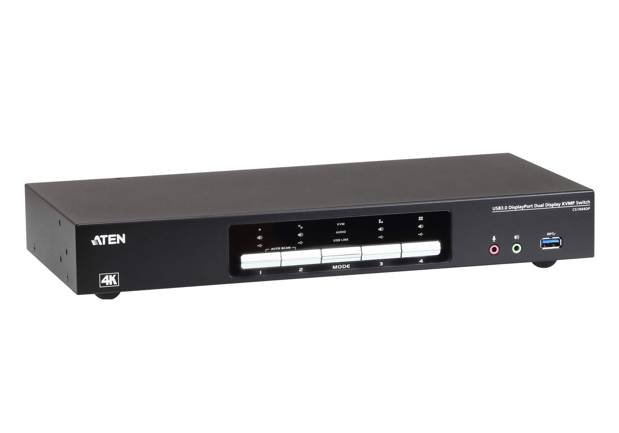 4-Port USB 3.0 4K DisplayPort Dual Display KVMP™ Switch — изглед 4