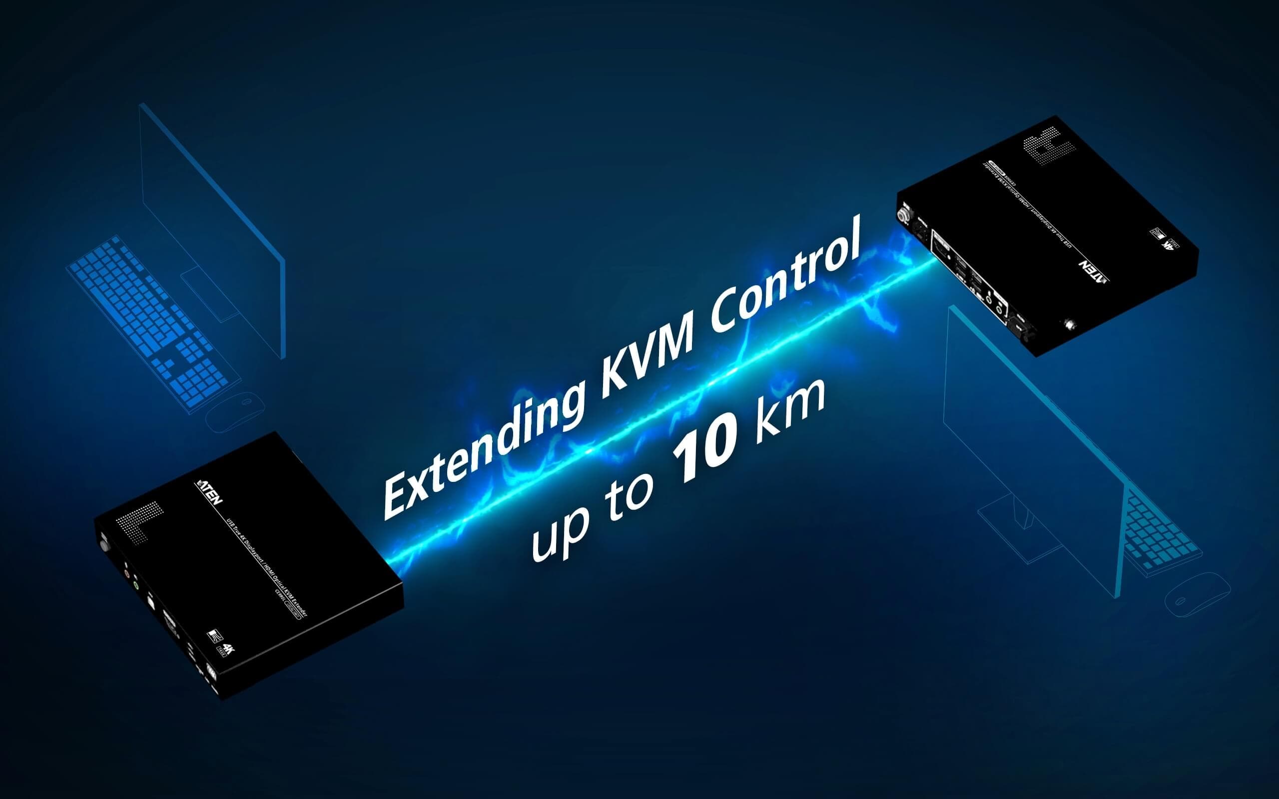USB True 4K DisplayPort/HDMI Optical KVM Extender (True 4K @ 10 km) — изглед 6