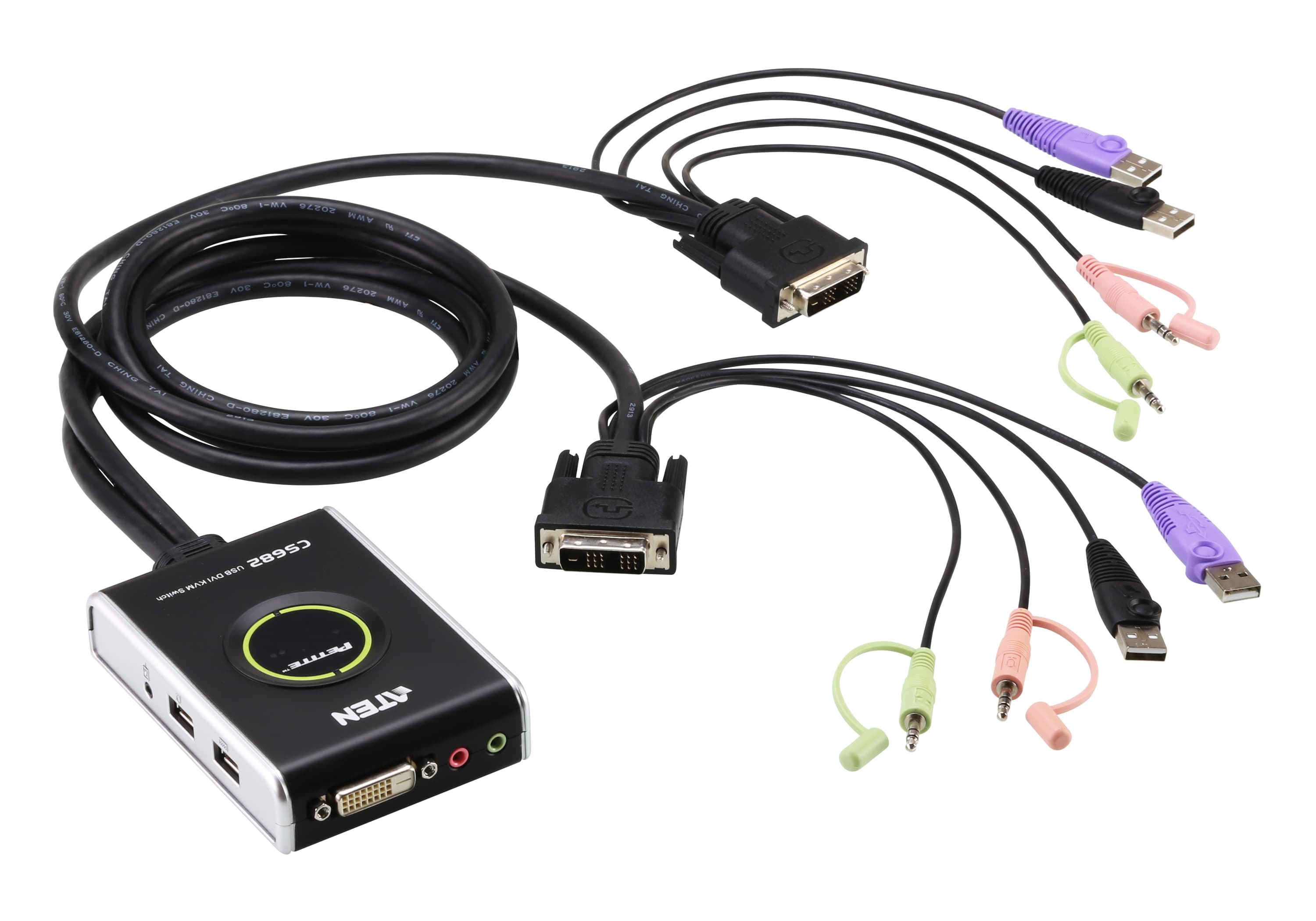 2-Port USB DVI/Audio Cable KVM Switch with Remote Port Selector — изглед 3