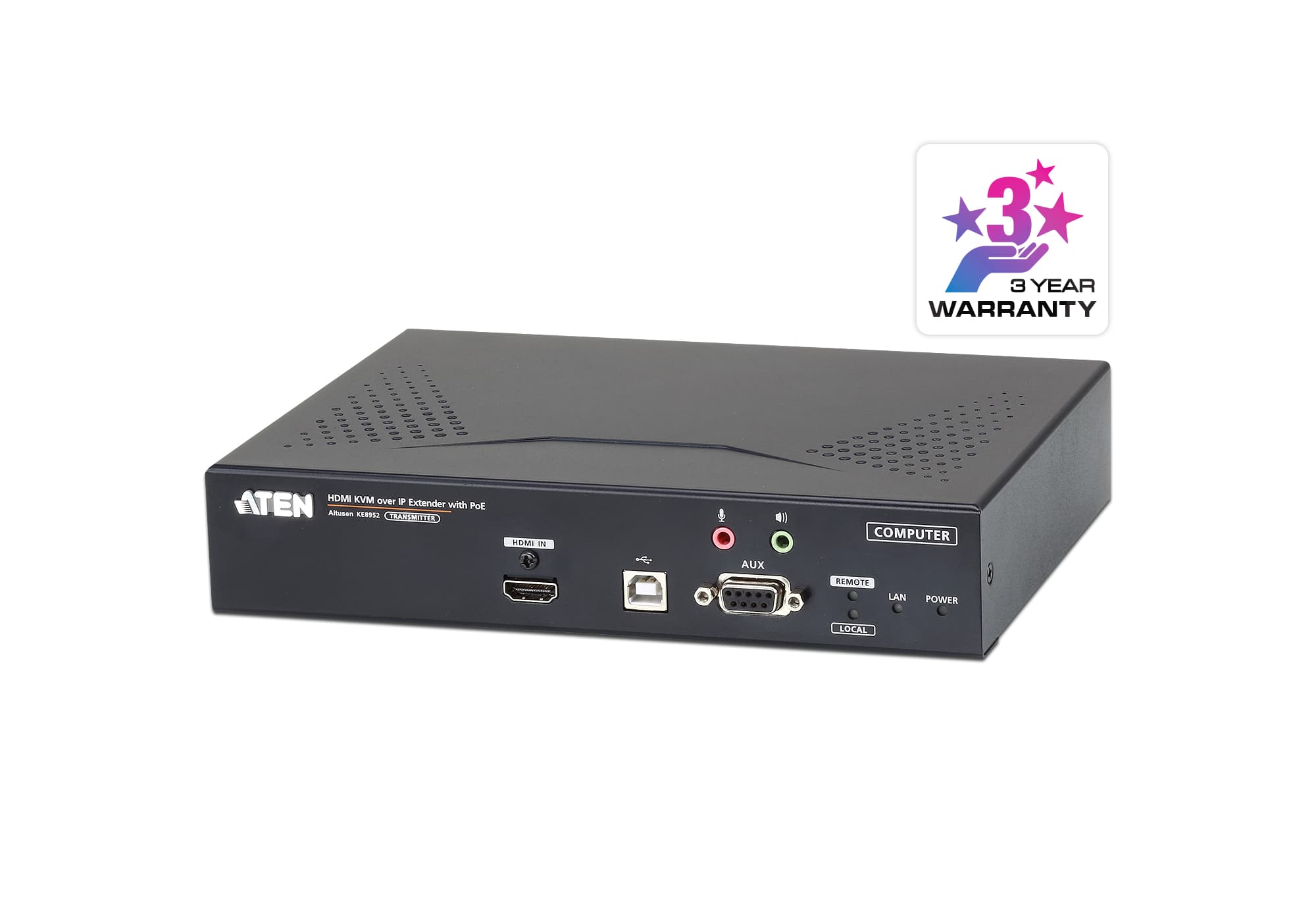 4K HDMI Single Display KVM over IP Transmitter with PoE — изглед 3
