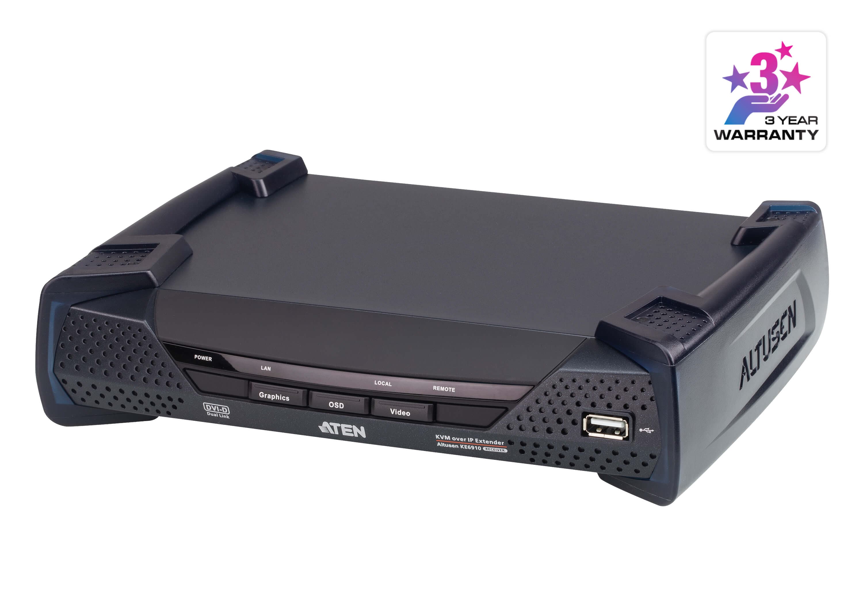 2K DVI-D Dual Link KVM over IP Receiver — изглед 3