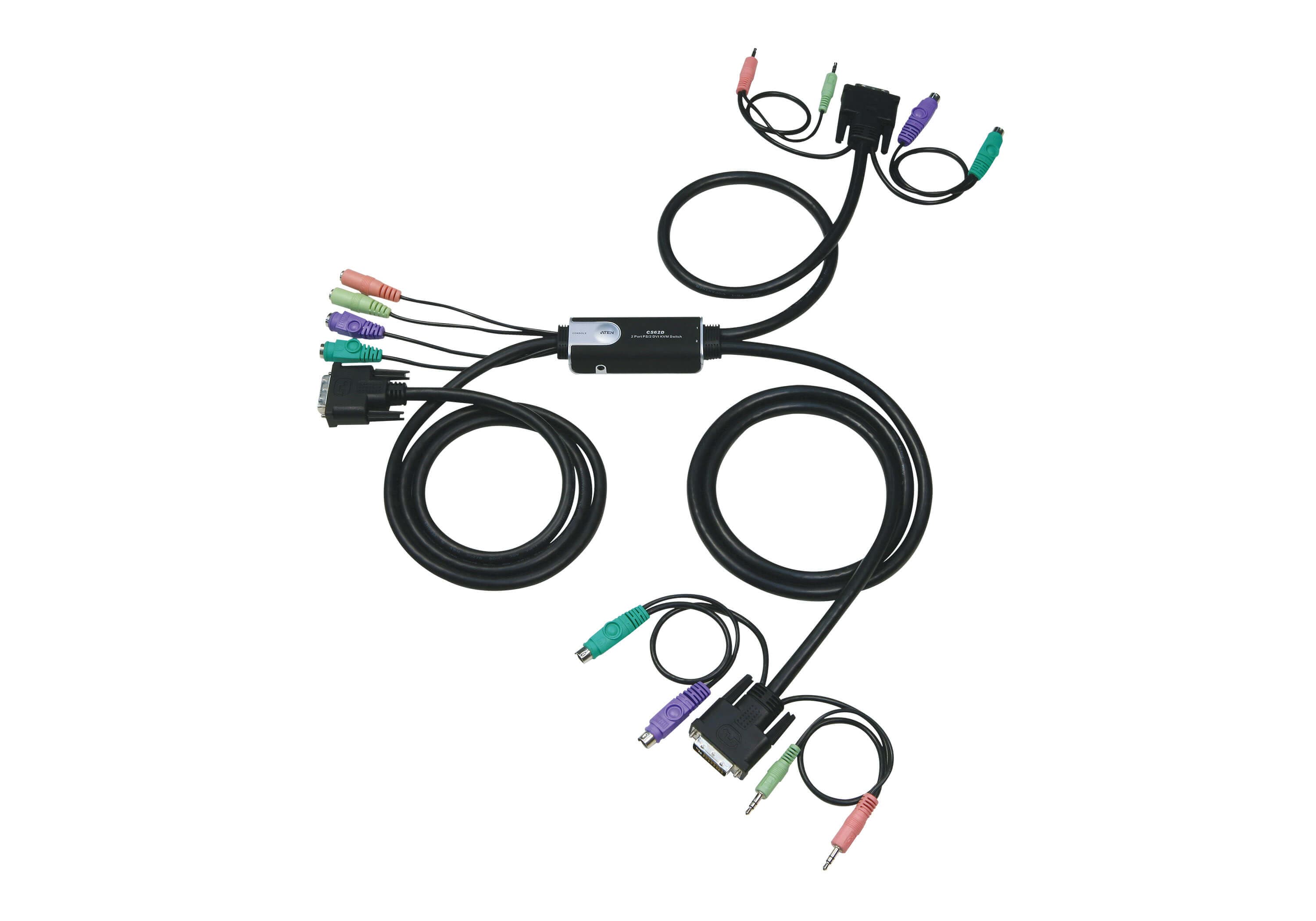 2-Port PS/2 DVI KVM Switch with Audio