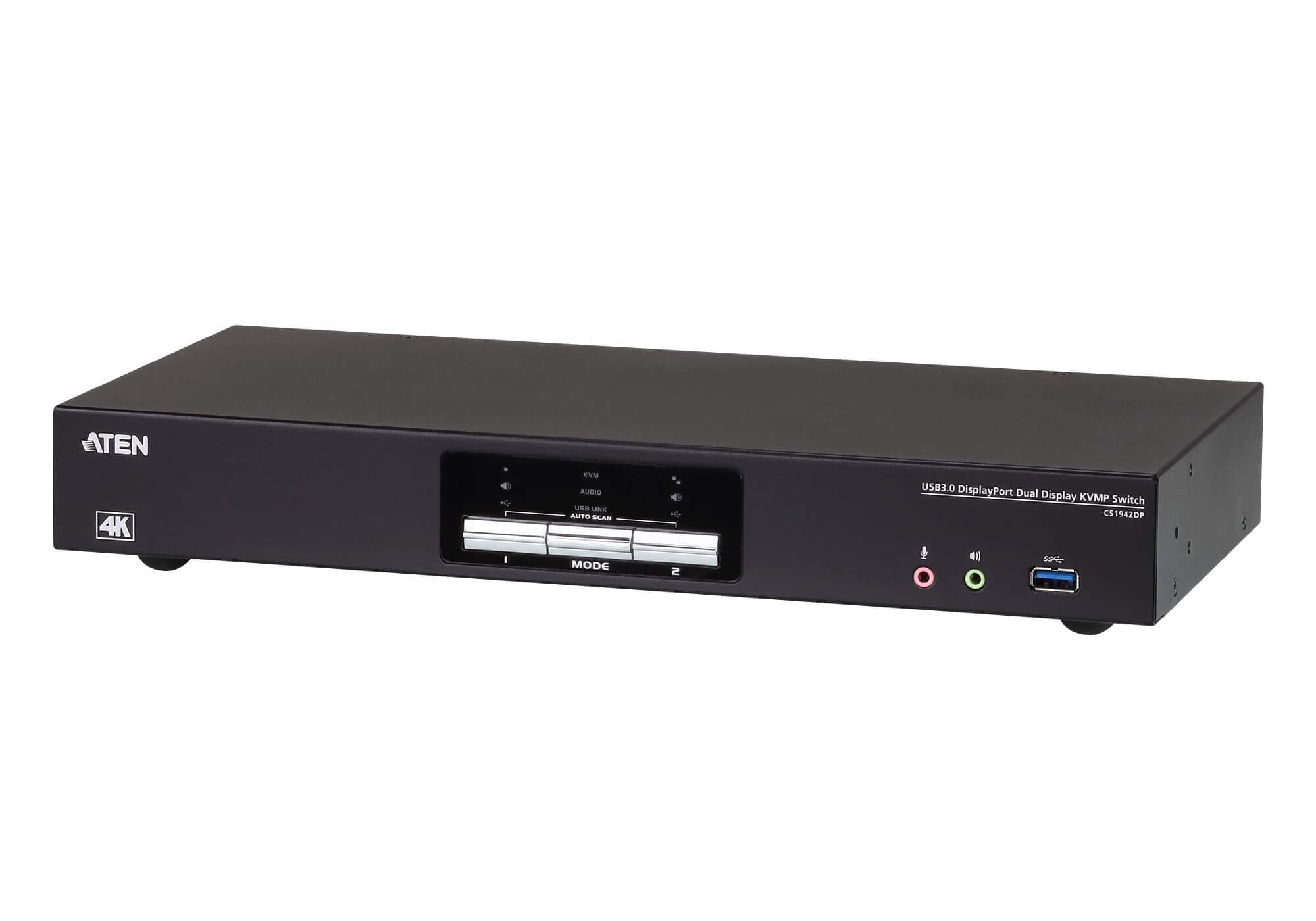 2-Port USB 3.0 4K DisplayPort Dual Display KVMP™ Switch — изглед 3