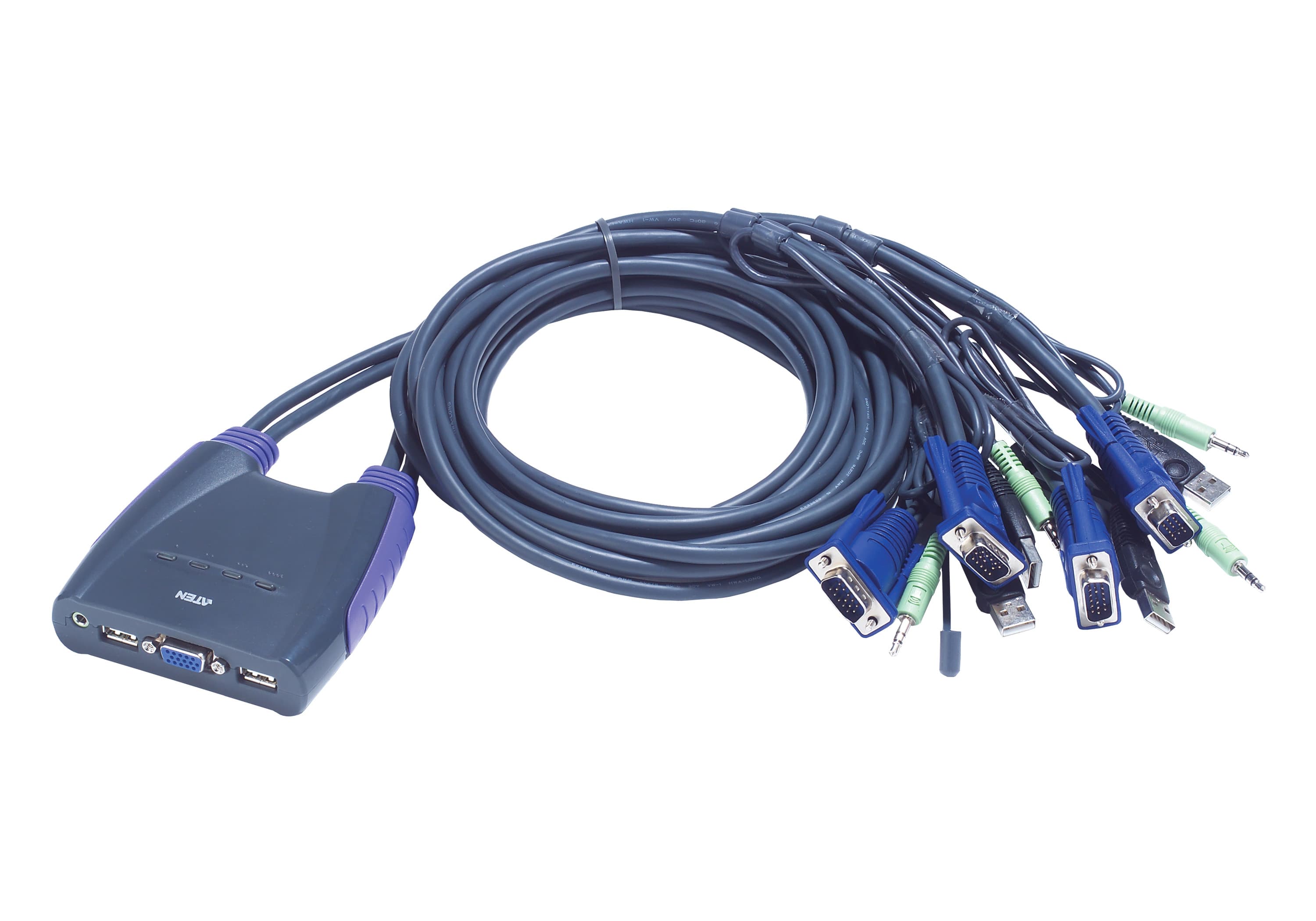 4-Port USB VGA/Audio Cable KVM Switch (0.9m, 1.2m) — изглед 2