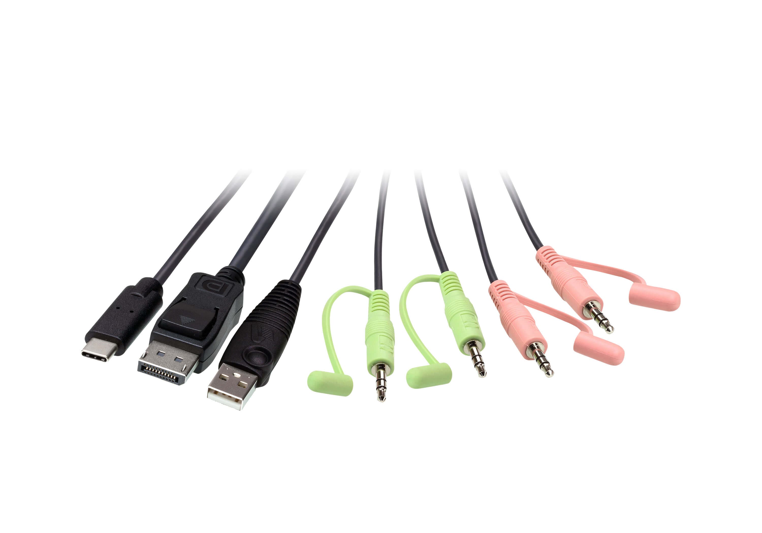 2-Port USB-C DisplayPort Hybrid Cable KVM Switch — изглед 2