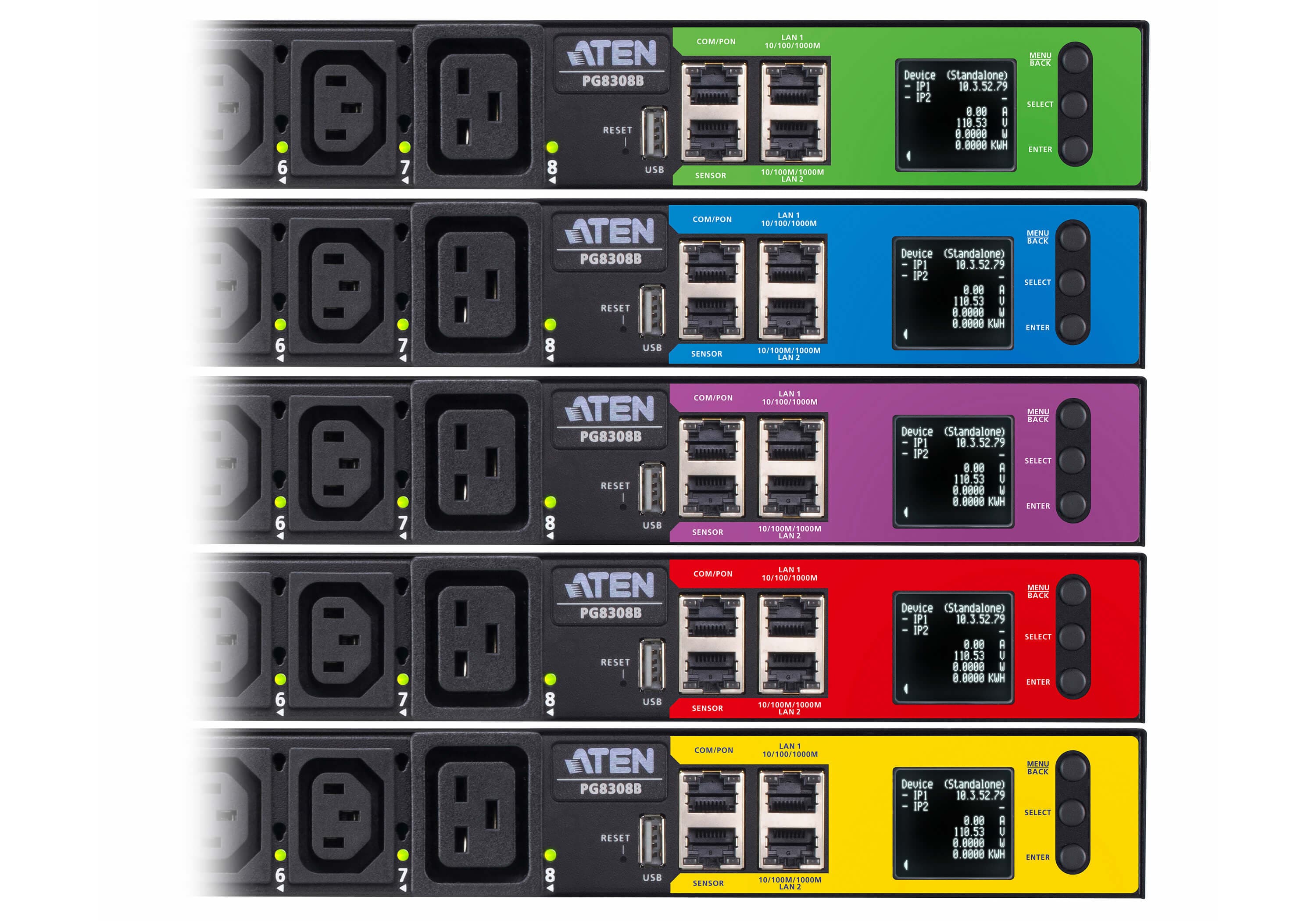 30A/32A 8-Outlet 1U Outlet-Metered & Switched eco PDU — изглед 8
