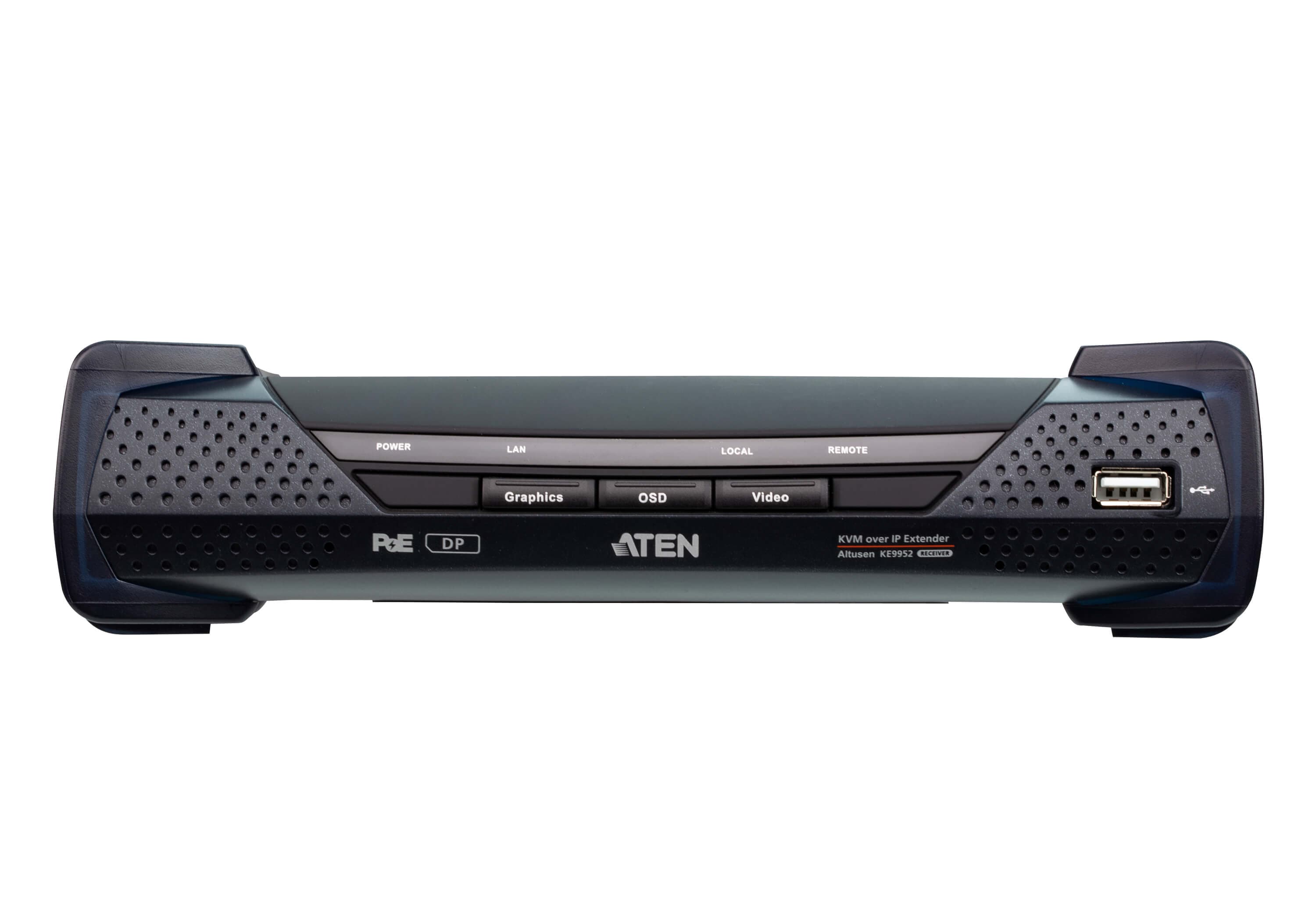 4K DisplayPort Single Display KVM over IP Extender with PoE