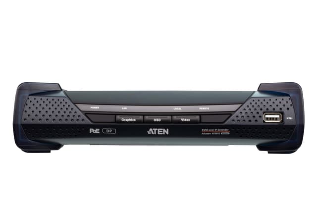 4K DisplayPort Single Display KVM over IP Extender with PoE