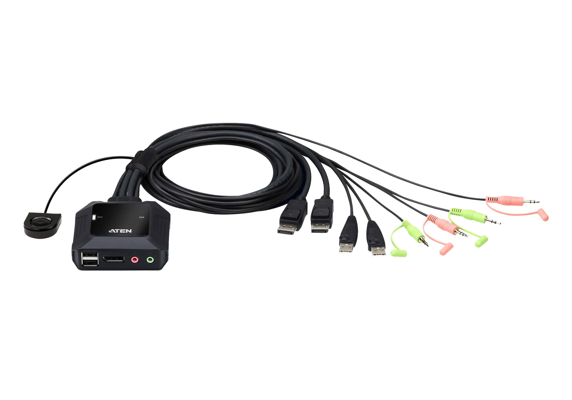 2-Port USB DisplayPort Cable KVM Switch with Remote Port Selector — изглед 3
