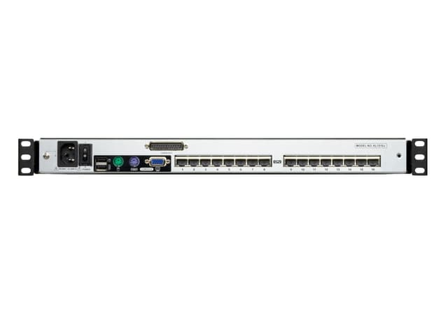 16-Port Multi-Interface Cat 5 Dual Rail LCD KVM Switch
