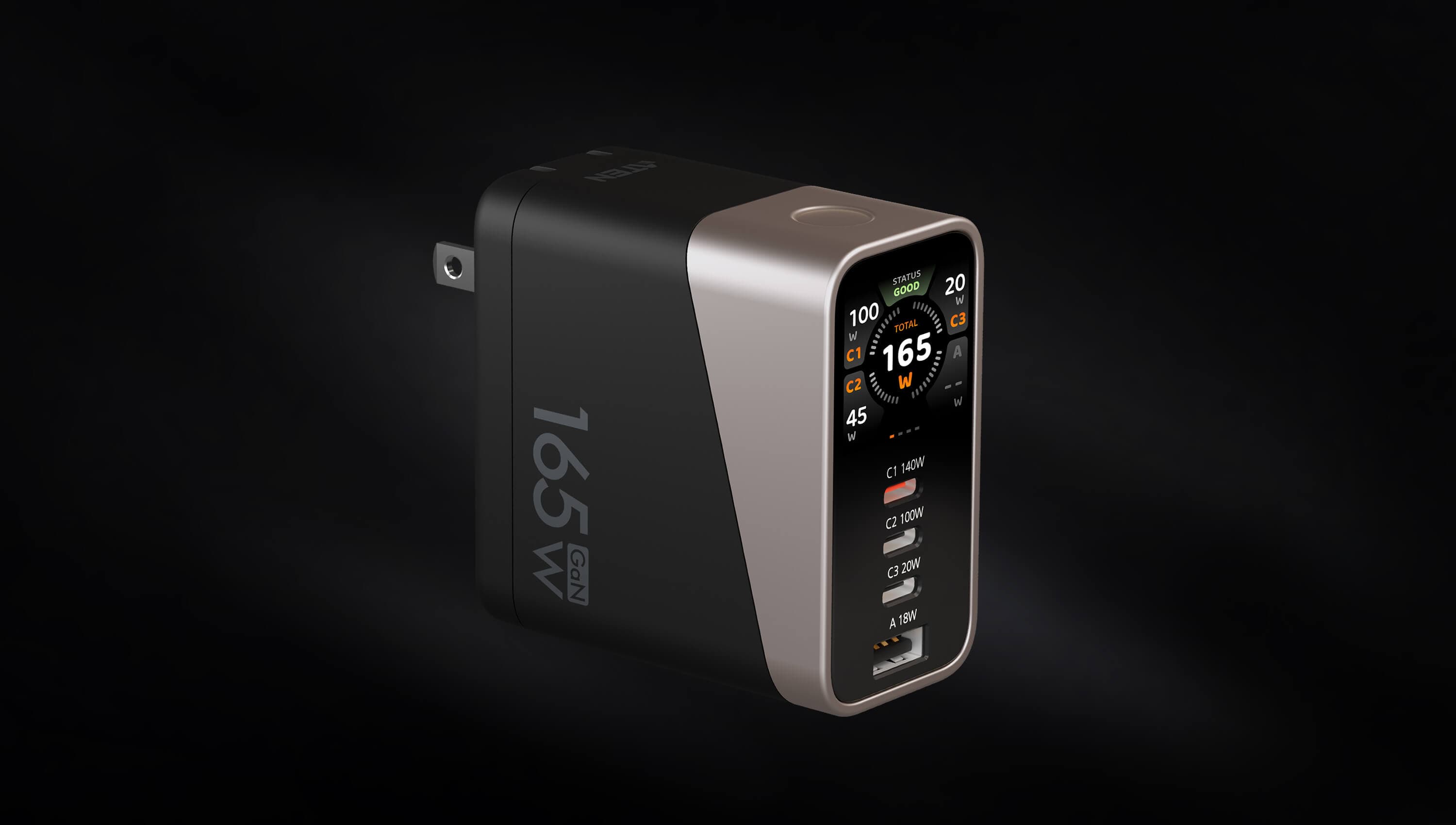 165W 4-Port Smart Display Charger