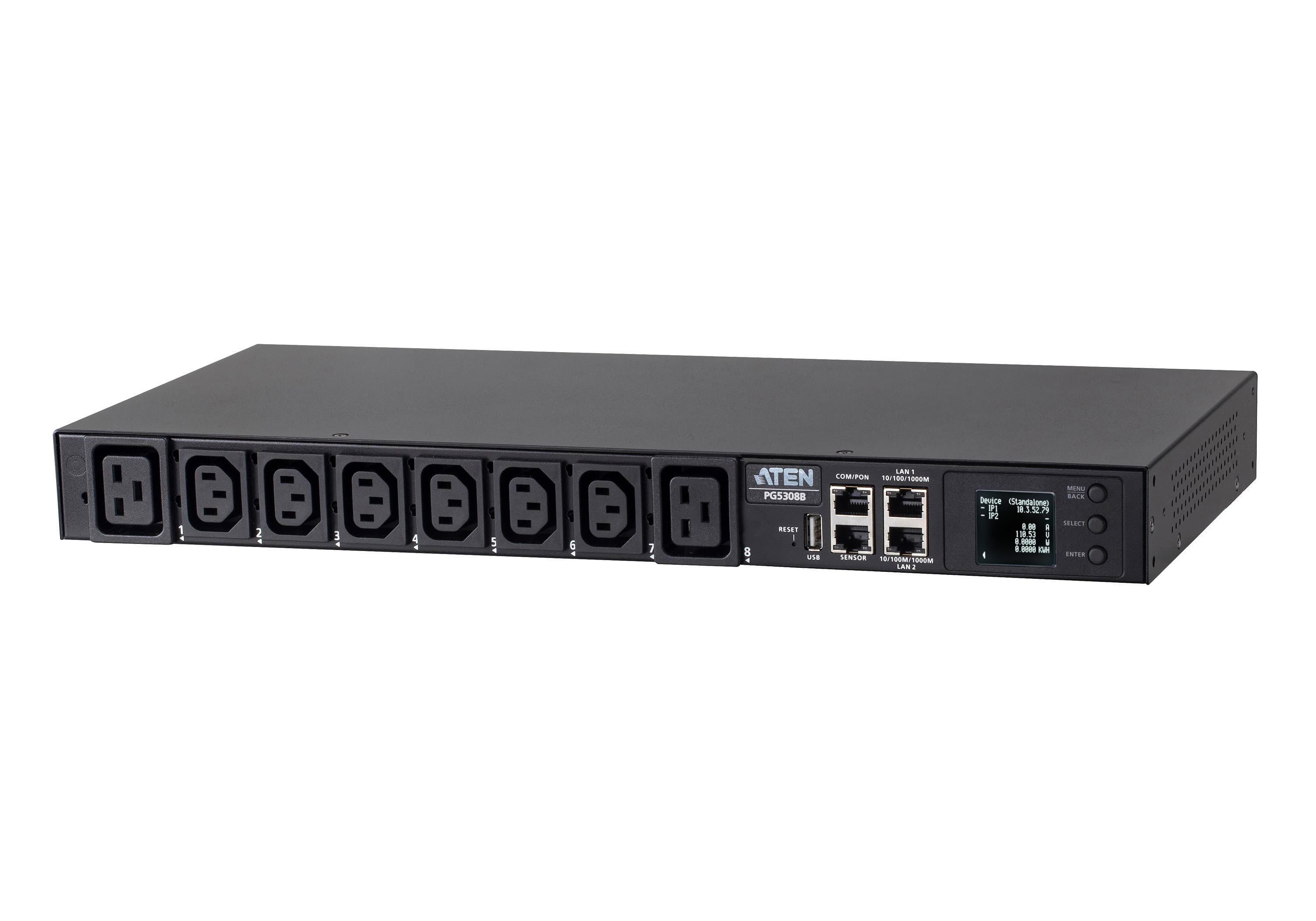 30A/32A 8-Outlet 1U Metered eco PDU — изглед 2