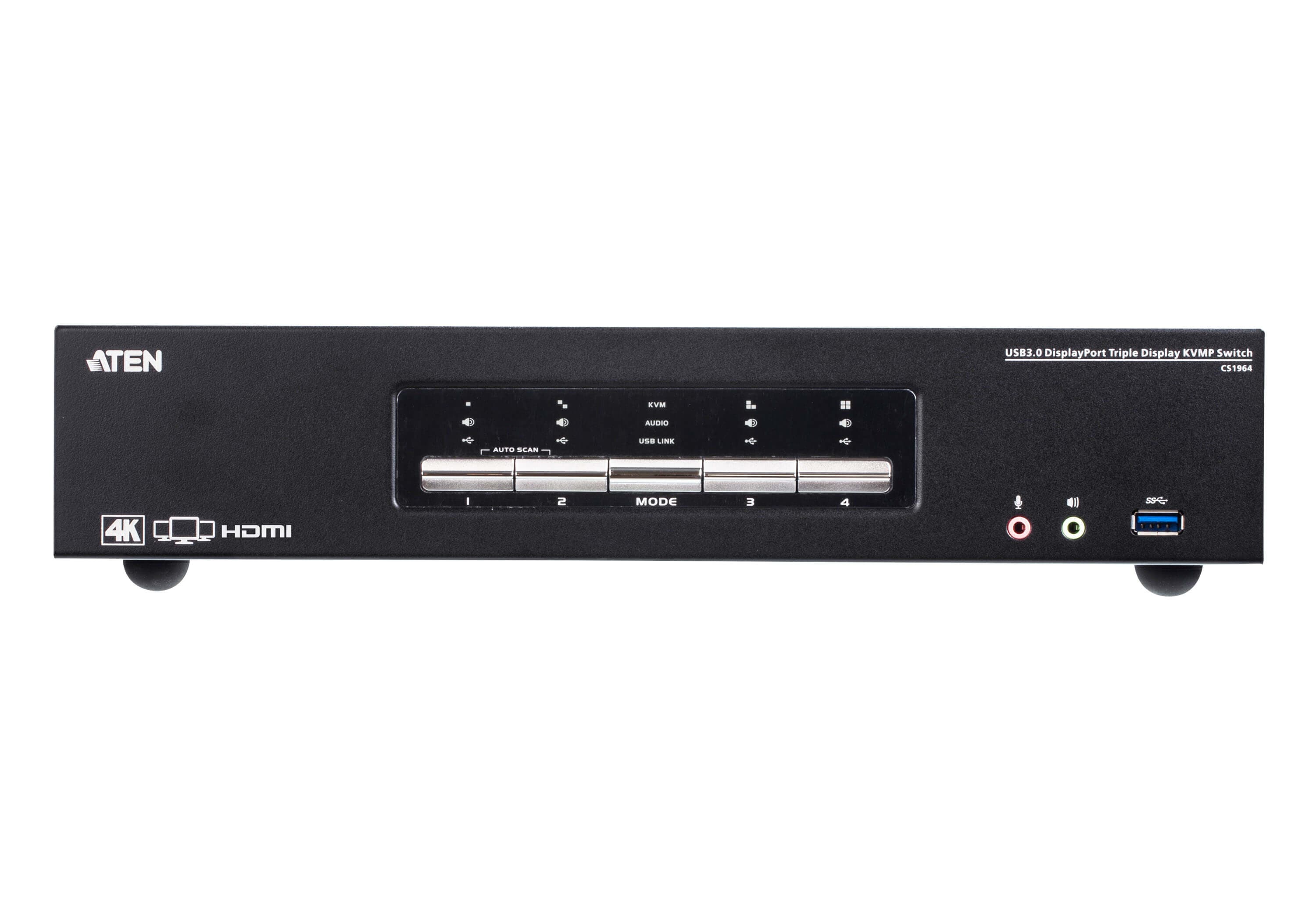 4-Port USB3.0 4K DisplayPort Triple Display KVMP™ Switch
