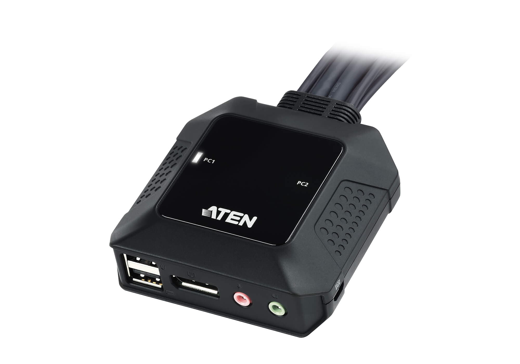 2-Port USB DisplayPort Cable KVM Switch with Remote Port Selector