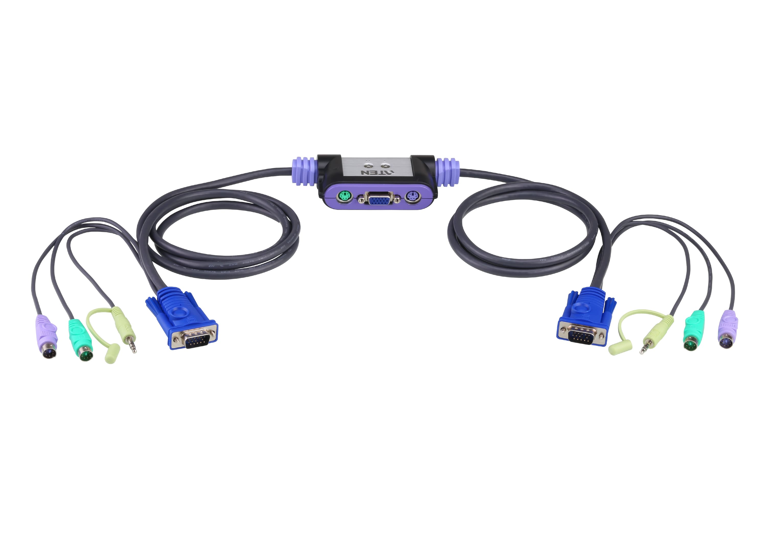 2-Port PS/2 VGA/Audio Cable KVM Switch (1.2m) — изглед 2
