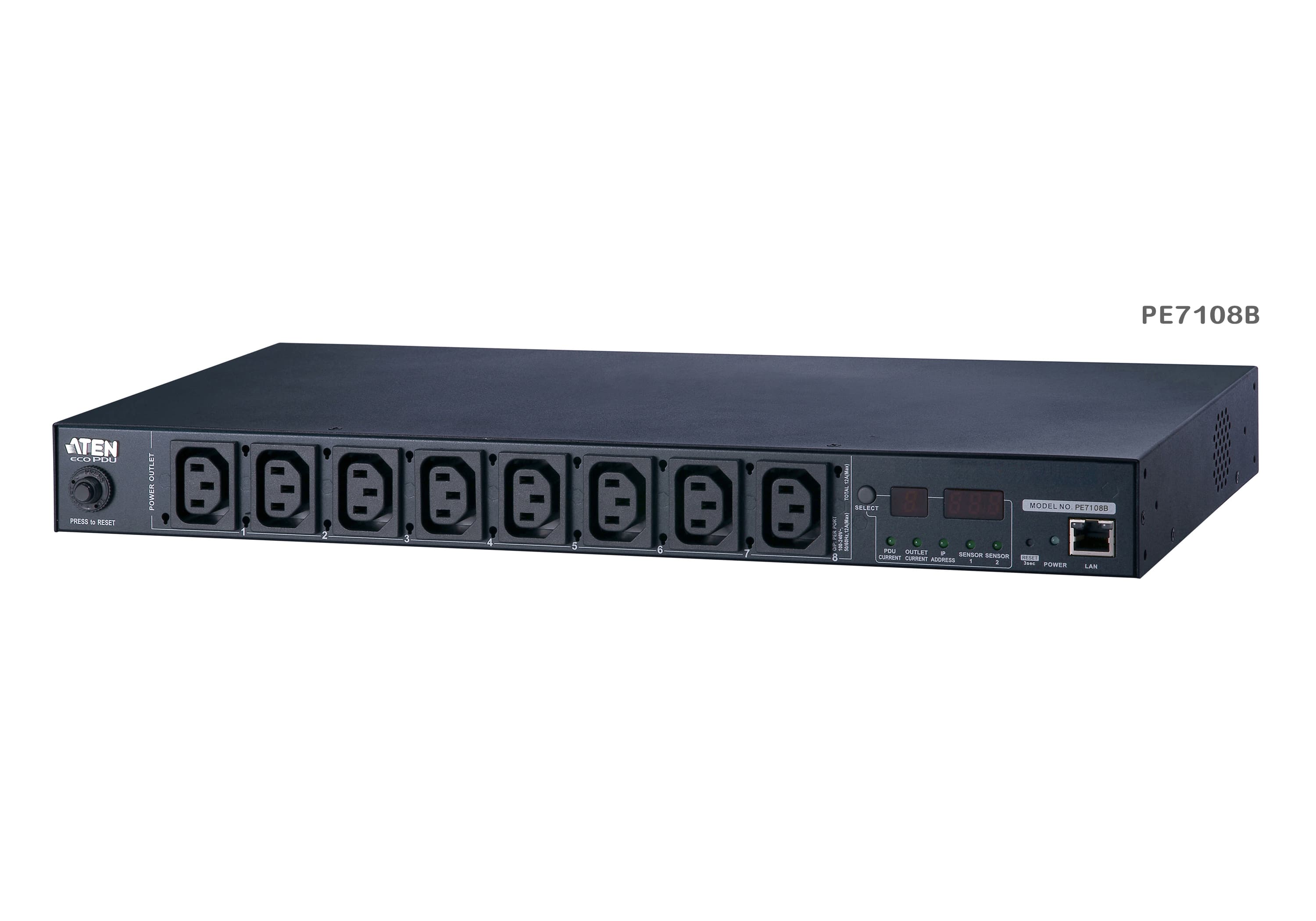 15A/10A 8-Outlet 1U Outlet-Metered eco PDU