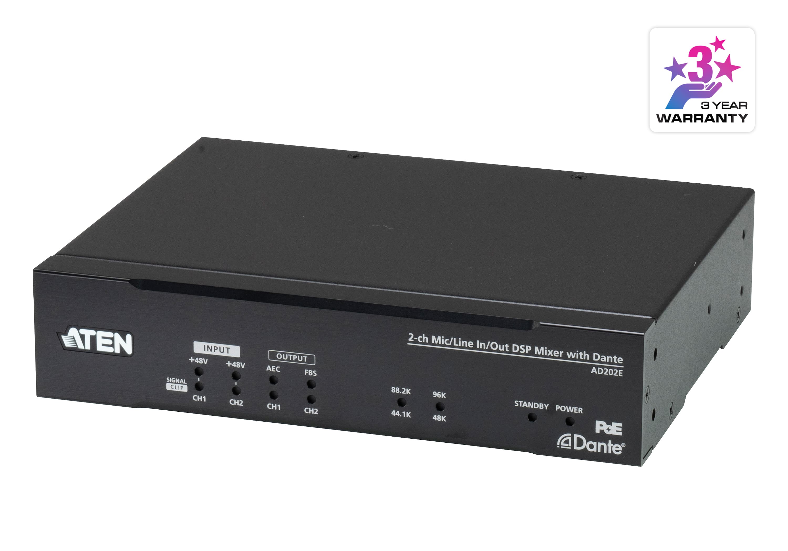 2-CH Mic/Line In/Out Audio Processor with DSP and Dante — изглед 3