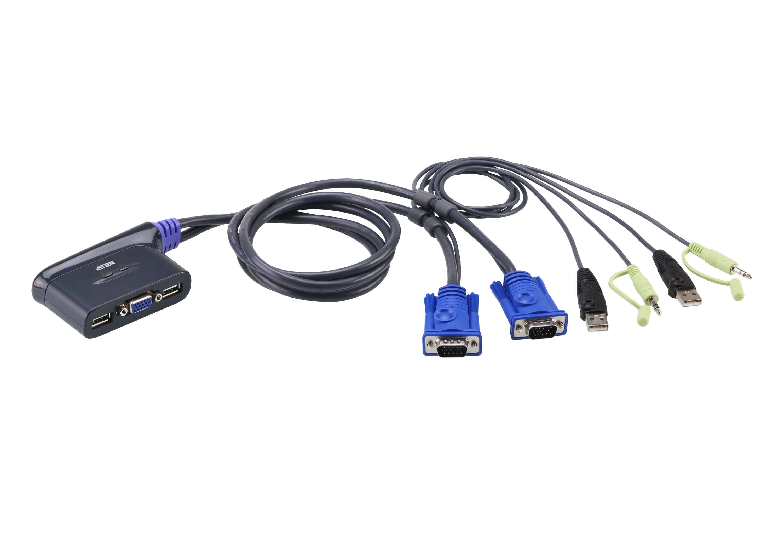 2-Port USB VGA/Audio Cable KVM Switch (0.9m) — изглед 2