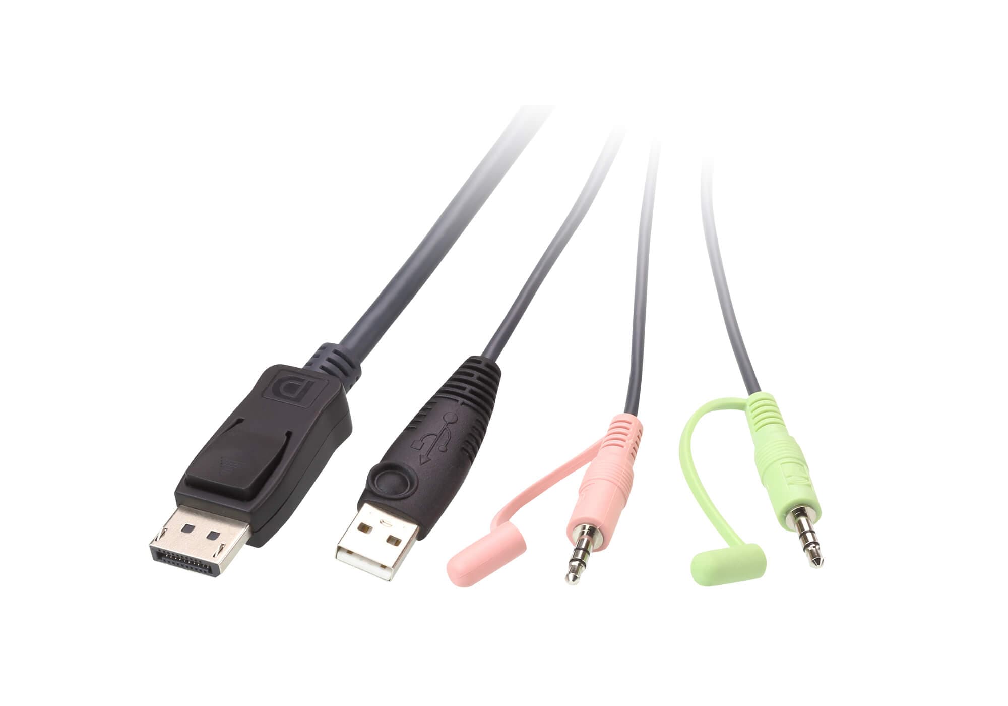 2-Port USB DisplayPort Cable KVM Switch with Remote Port Selector — изглед 2