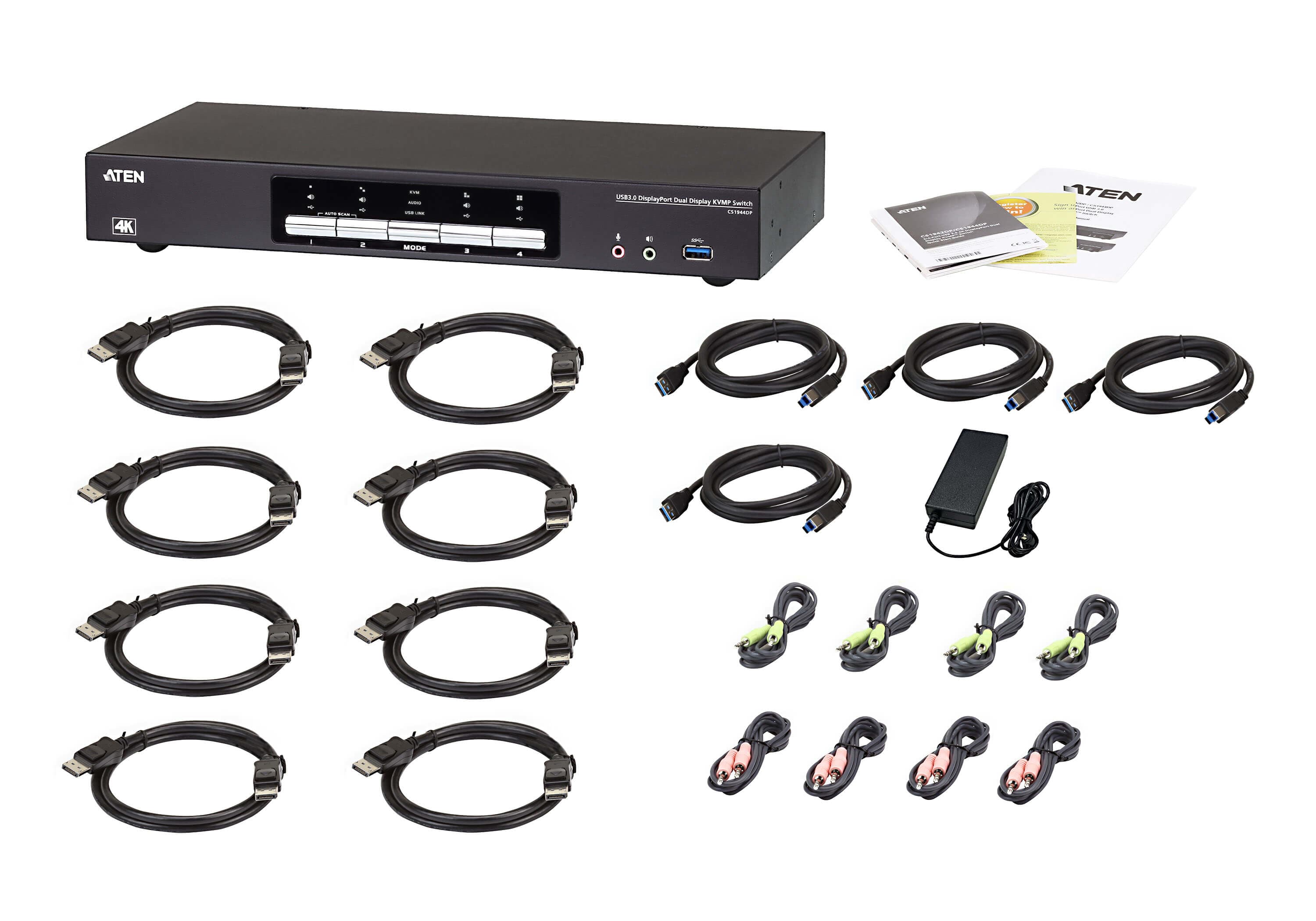 4-Port USB 3.0 4K DisplayPort Dual Display KVMP™ Switch — изглед 5