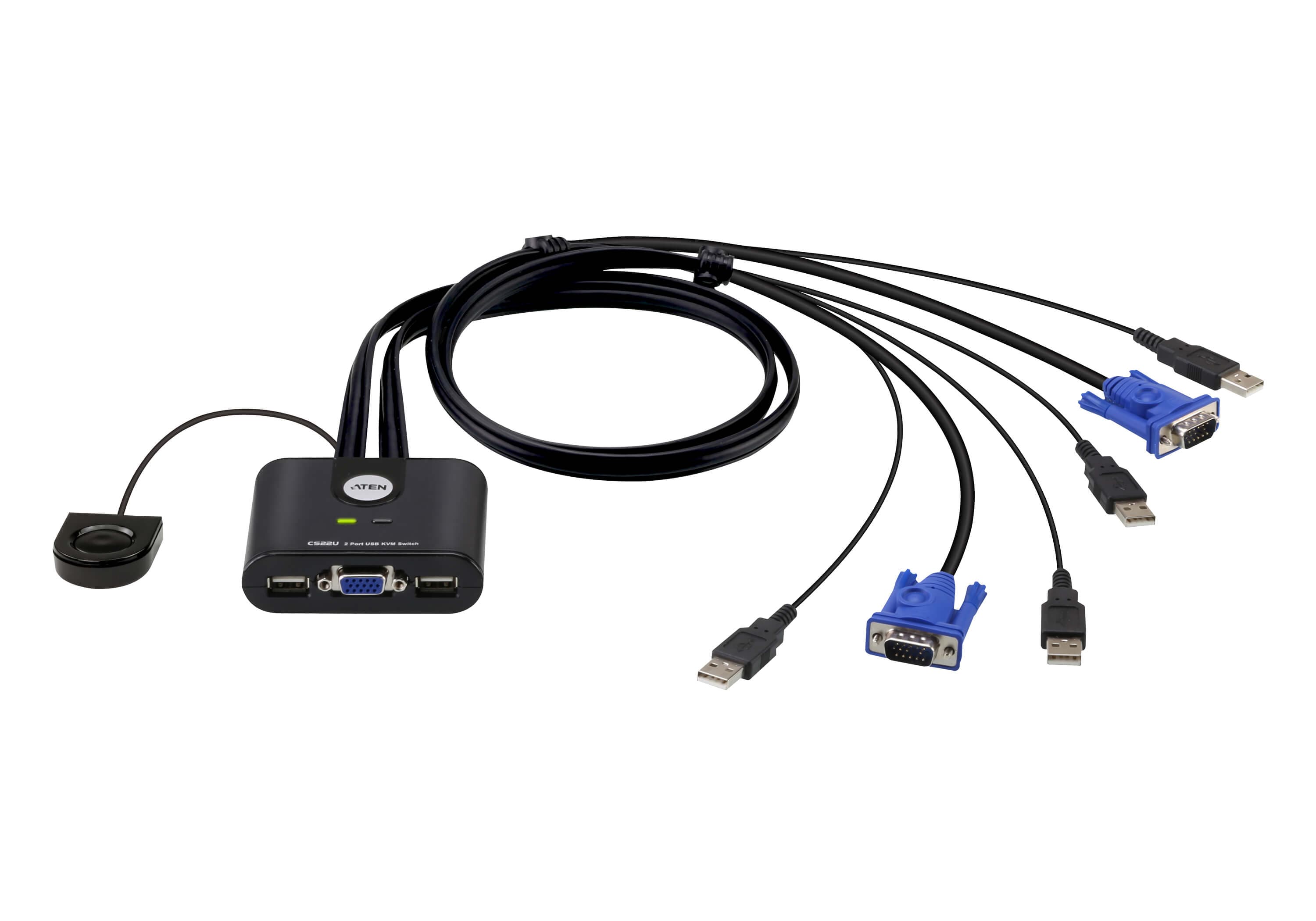 2-Port USB VGA Cable KVM Switch with Remote Port Selector — изглед 2