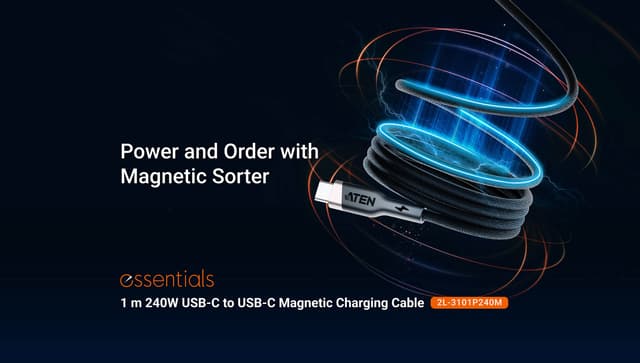 1m 240W USB-C to USB-C Magnetic Charging Cable