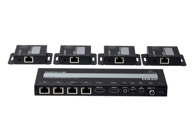 4-Port 4K HDMI Cat 6 Splitter with Receivers