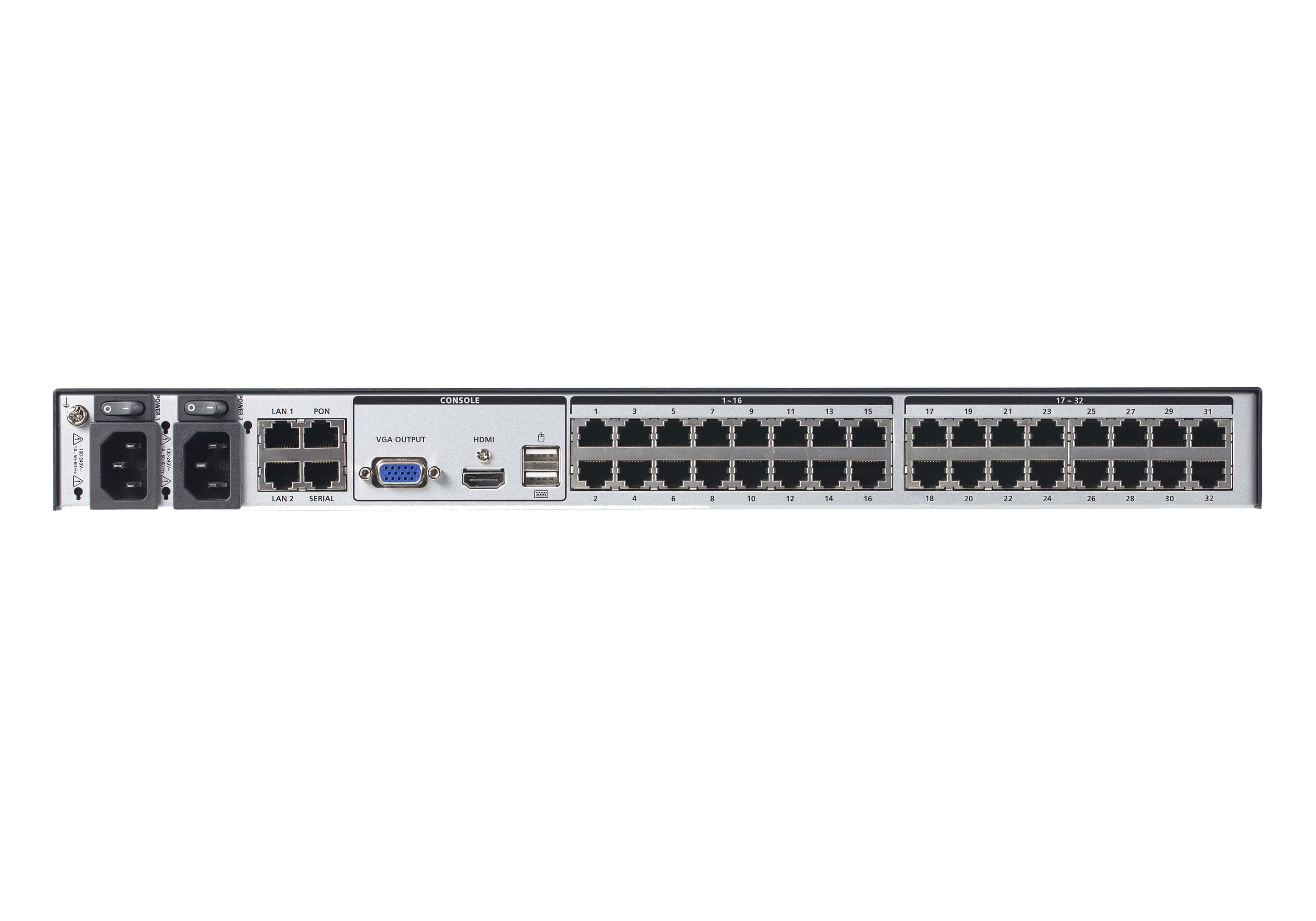 1-Local/1-Remote Access 32-Port Multi-Interface Cat 5 KVM over IP Switch — изглед 2