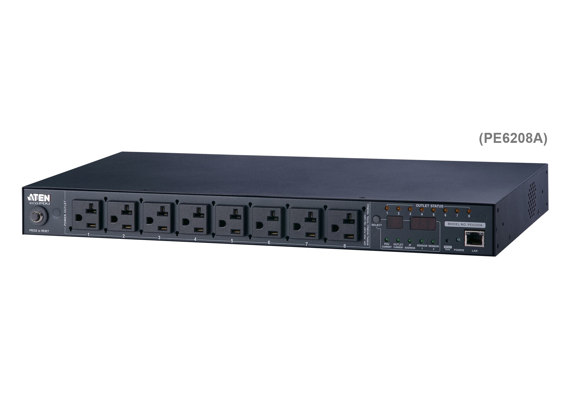 20A/16A 8-Outlet 1U Metered & Switched eco PDU — изглед 3