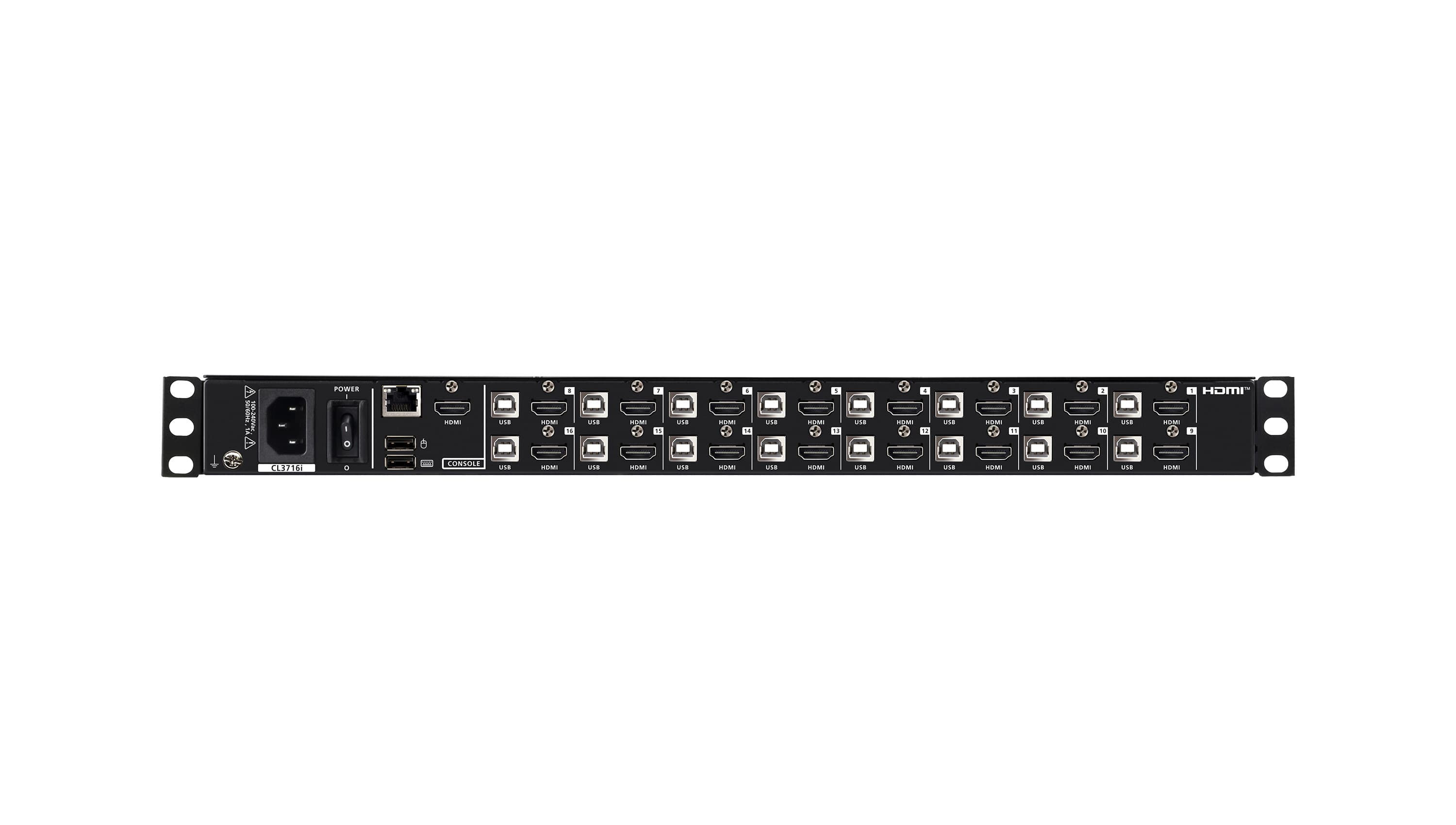 1-Local/Remote Shared Access 16-Port USB HDMI Single Rail WideScreen FHD LCD KVM over IP Switch — изглед 2