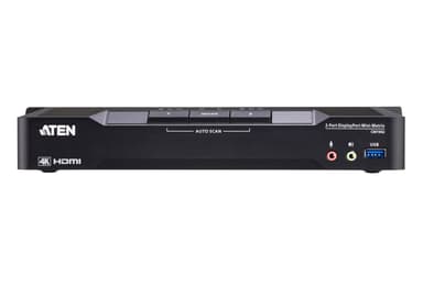 2-Port 4K DisplayPort Dual Display Mini-Matrix Boundless KVM Switch