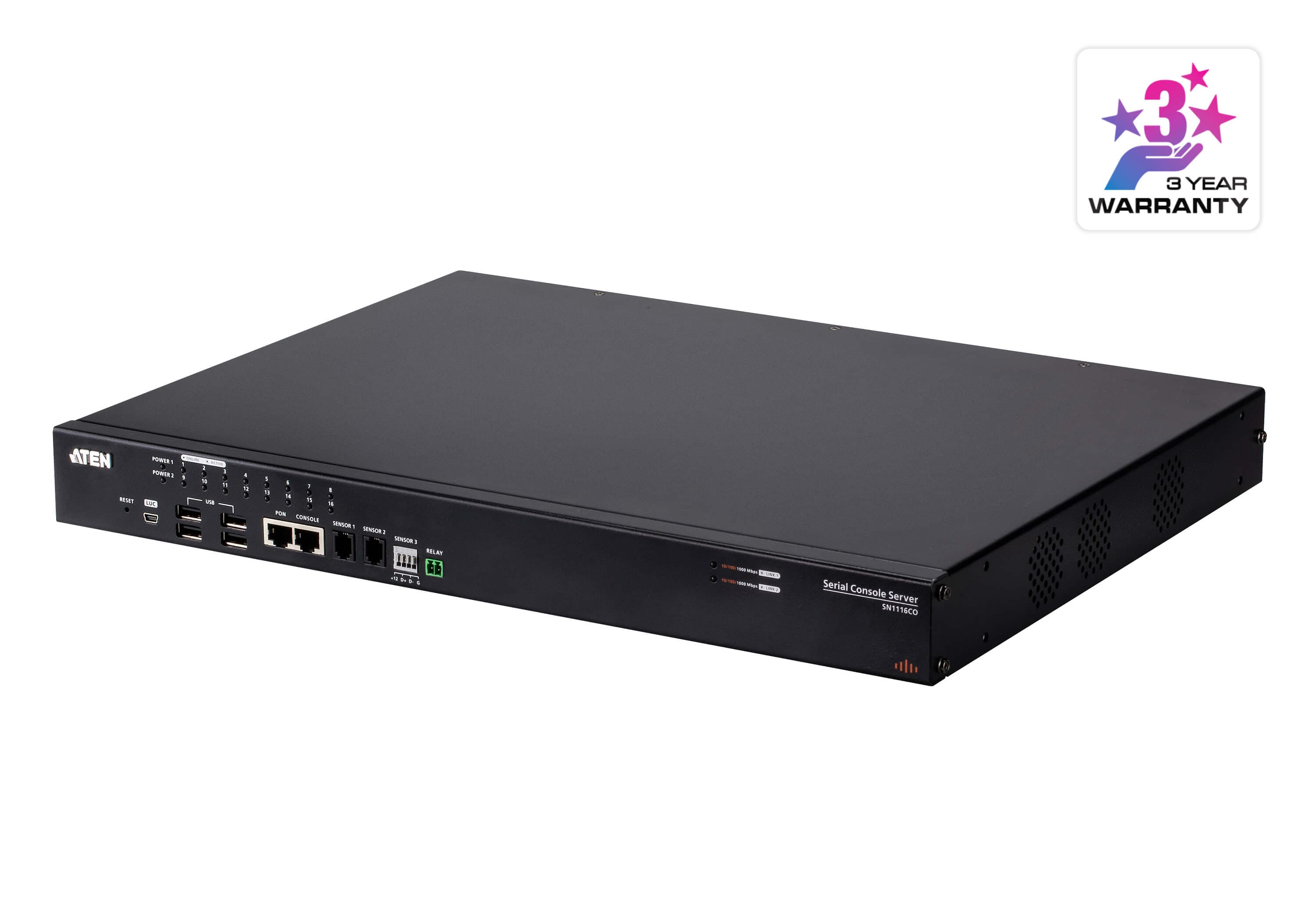 16-Port Serial Console Server with Dual Power / SFP — изглед 3