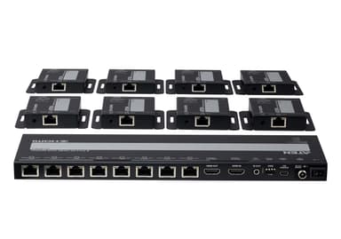 8-Port 4K HDMI Cat 6 Splitter with Receivers
