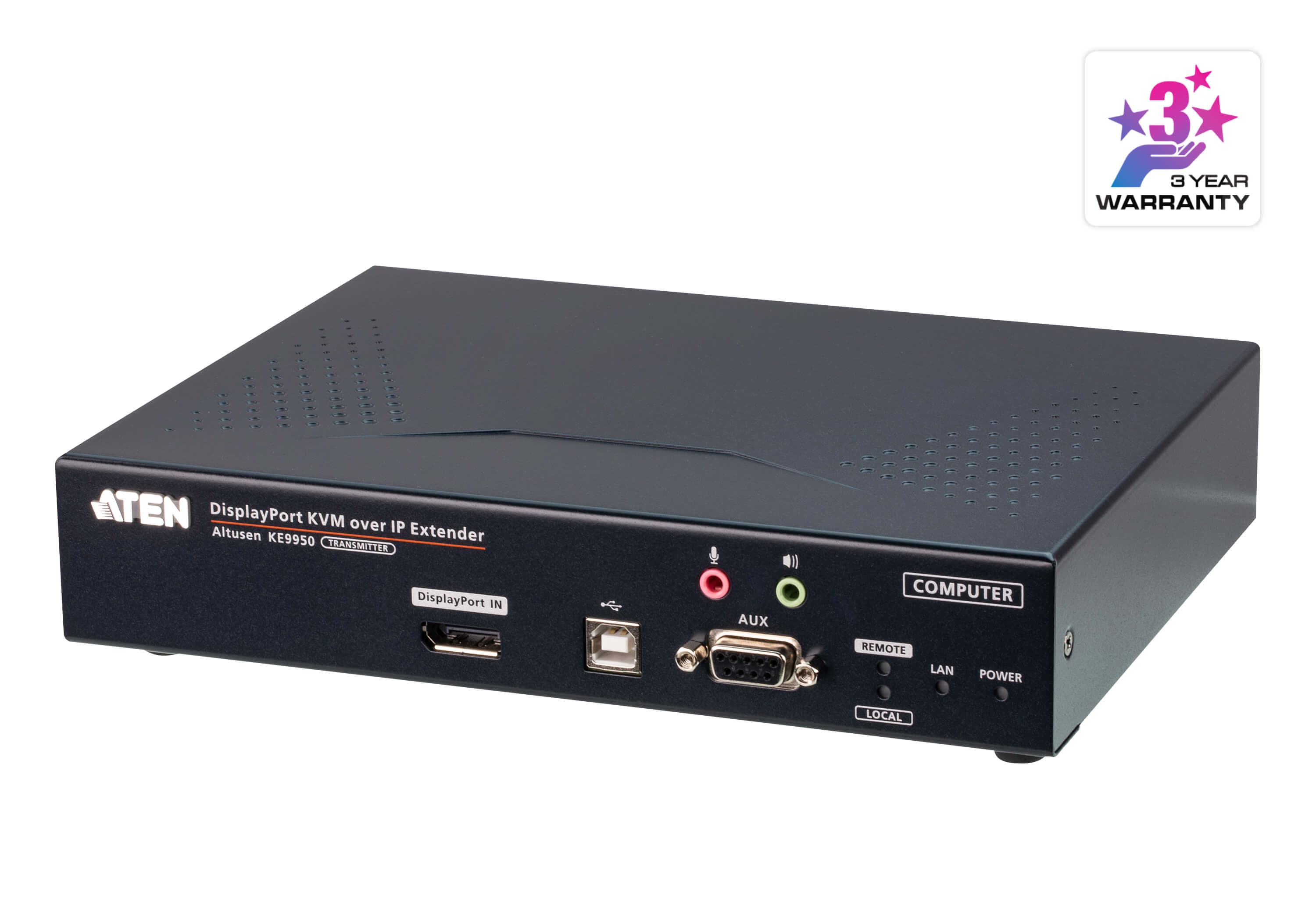 4K DisplayPort Single Display KVM over IP Transmitter — изглед 3