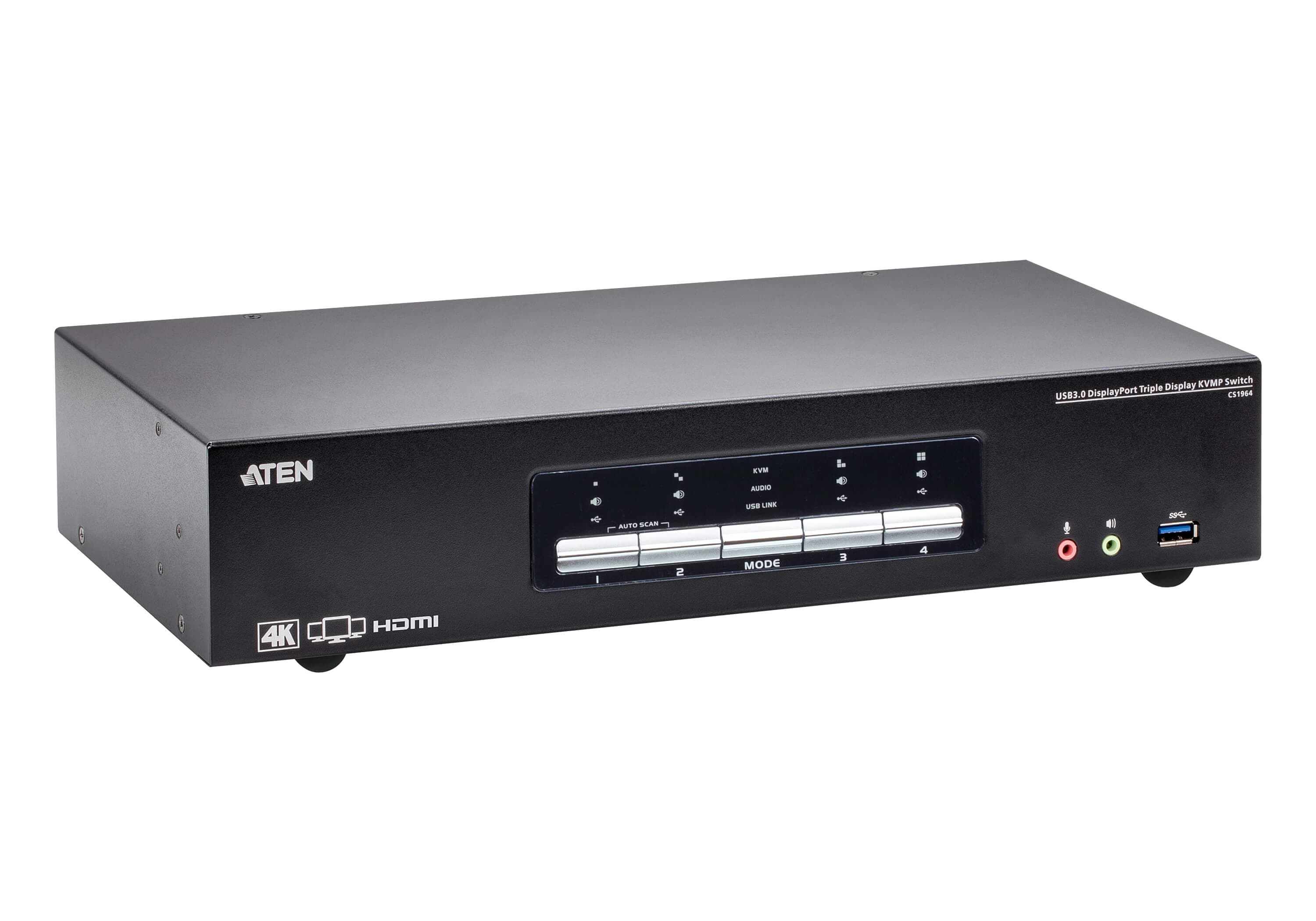 4-Port USB3.0 4K DisplayPort Triple Display KVMP™ Switch — изглед 4