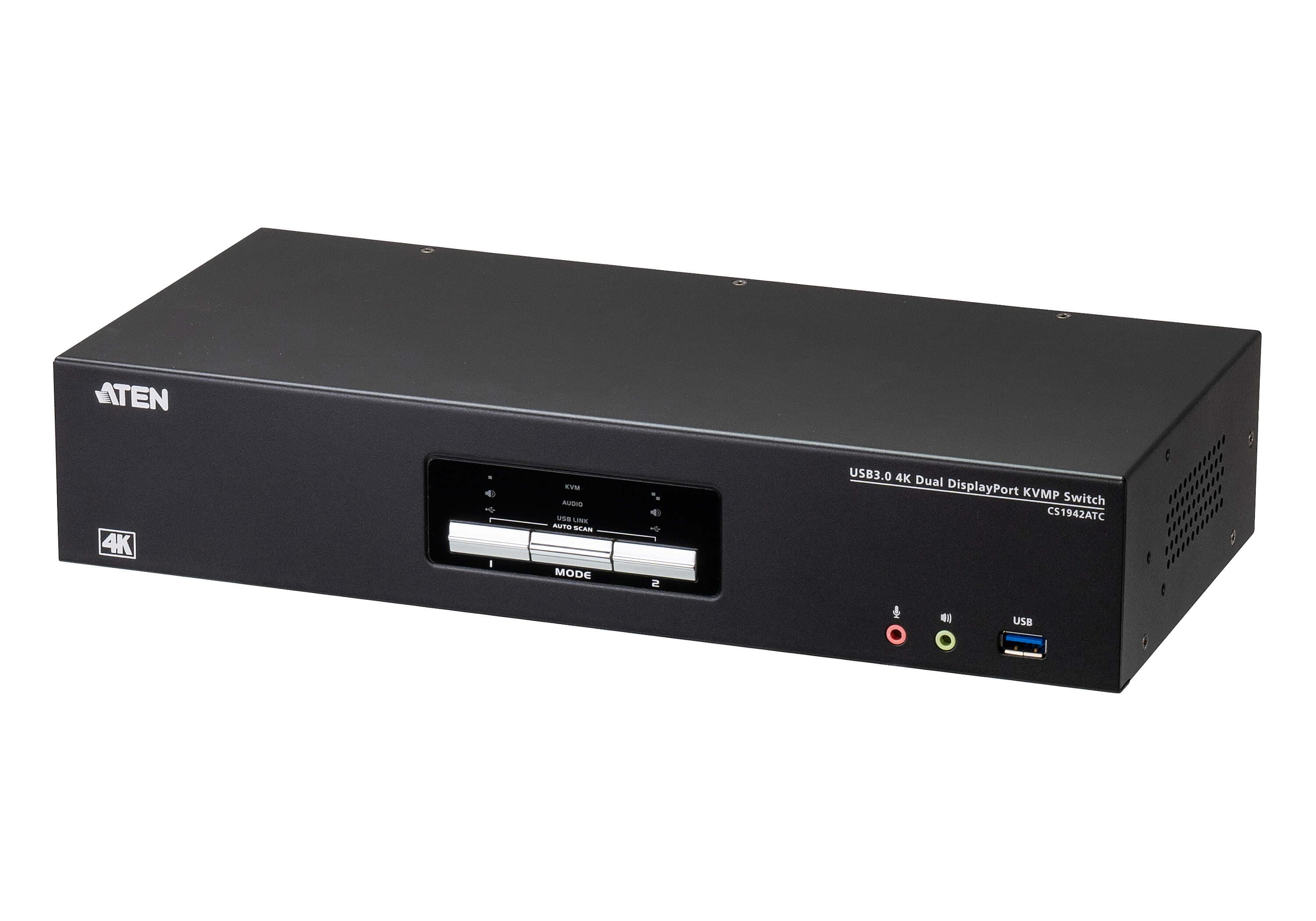 2-Port USB 3.0 4K DisplayPort Dual Display KVMP™ Switch for ATC — изглед 3