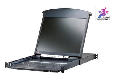 1-Local/Remote Shared Access 8-Port Multi-Interface Cat 5 Dual Rail LCD KVM over IP switch